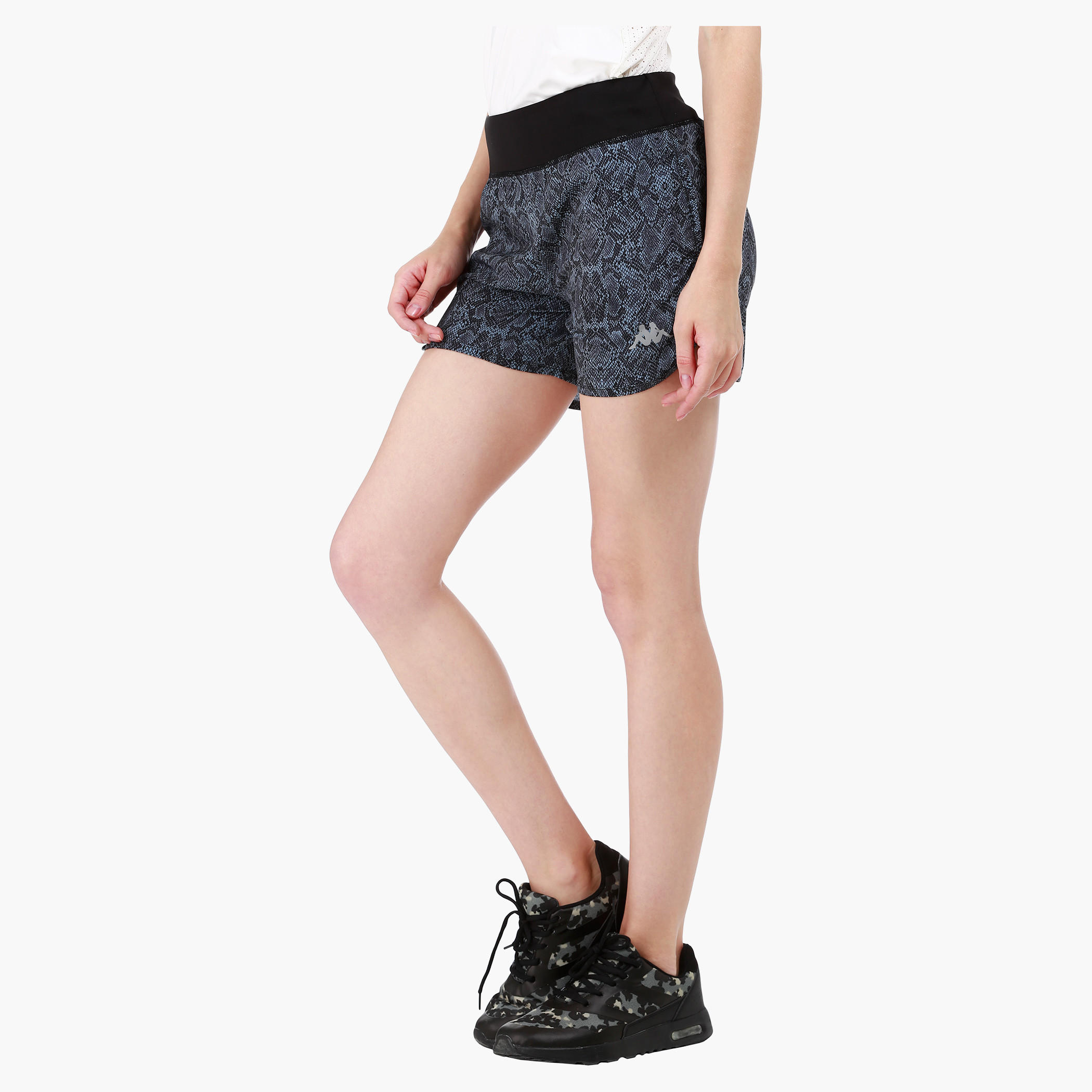 Kappa Printed Shorts with Elastic Waist-women-clothing-sportswearandactivewear-bottoms-image-3