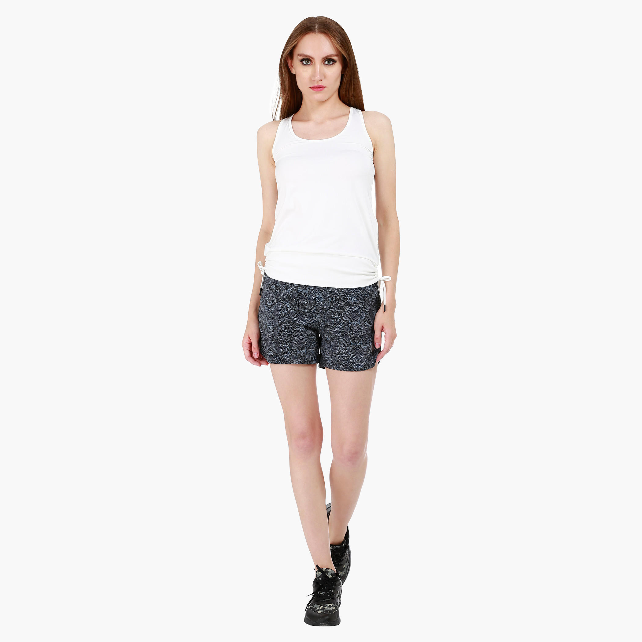 Kappa Printed Shorts with Elastic Waist-women-clothing-sportswearandactivewear-bottoms-image-5