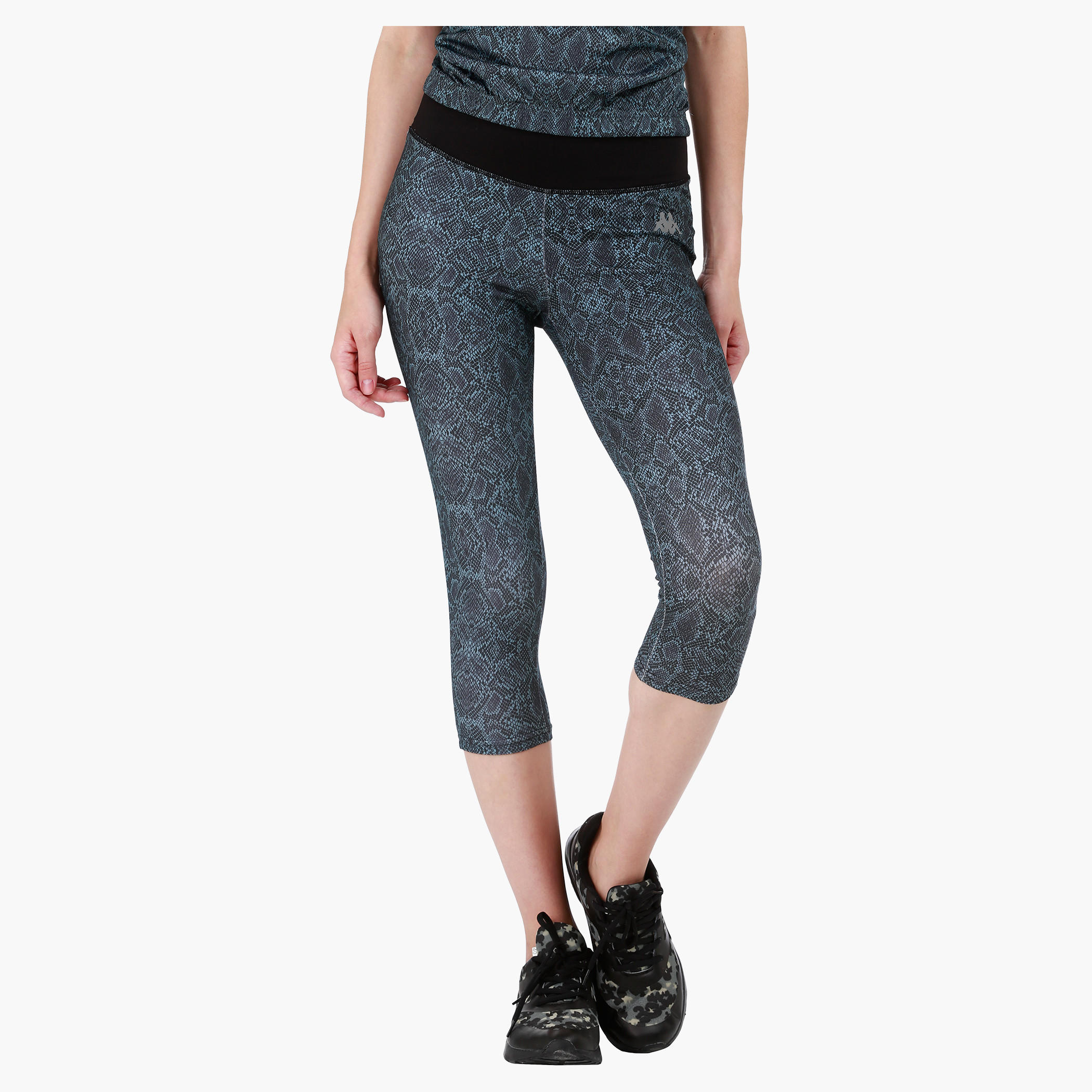 Kappa Printed Technical Tights with Contrast Waist in Regular Fit-women-clothing-sportswearandactivewear-bottoms-image-1