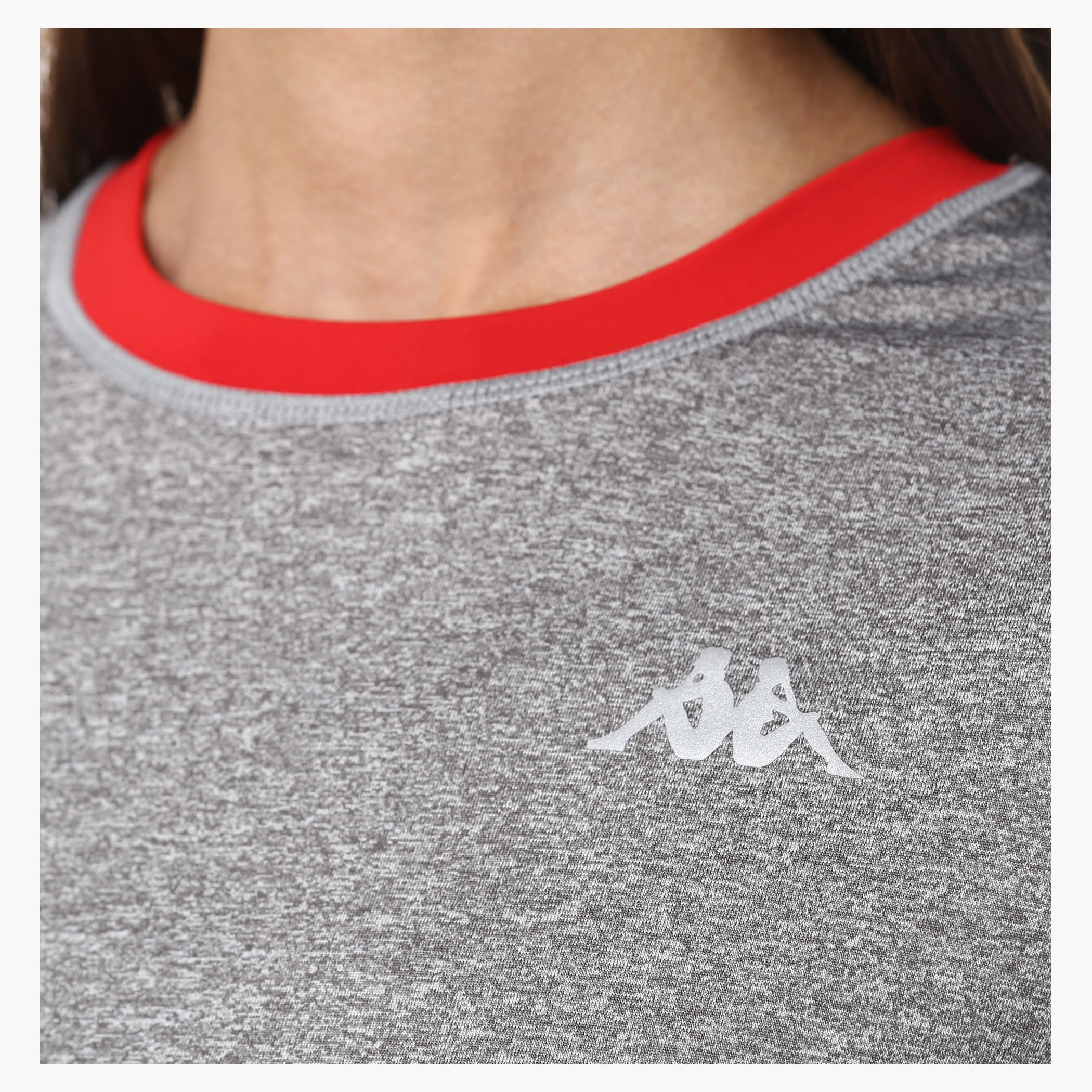 Kappa Crop Top with Round and Contrast Ribbed Neck in Regular Fit-women-clothing-sportswearandactivewear-tshirtsandvests-image-4