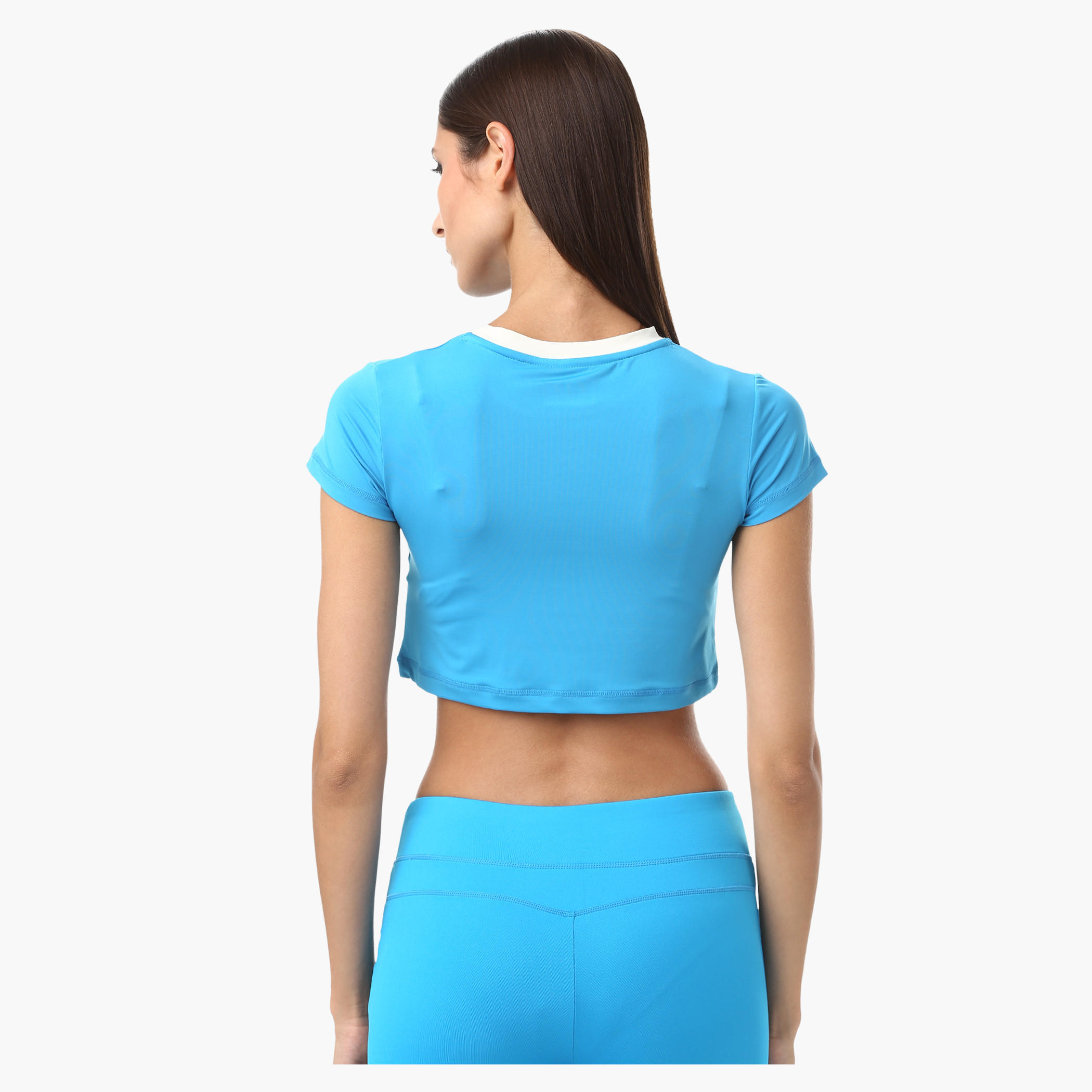 Kappa Crop Top with Round and Contrast Ribbed Neck in Regular Fit-women-clothing-sportswearandactivewear-tshirtsandvests-image-12
