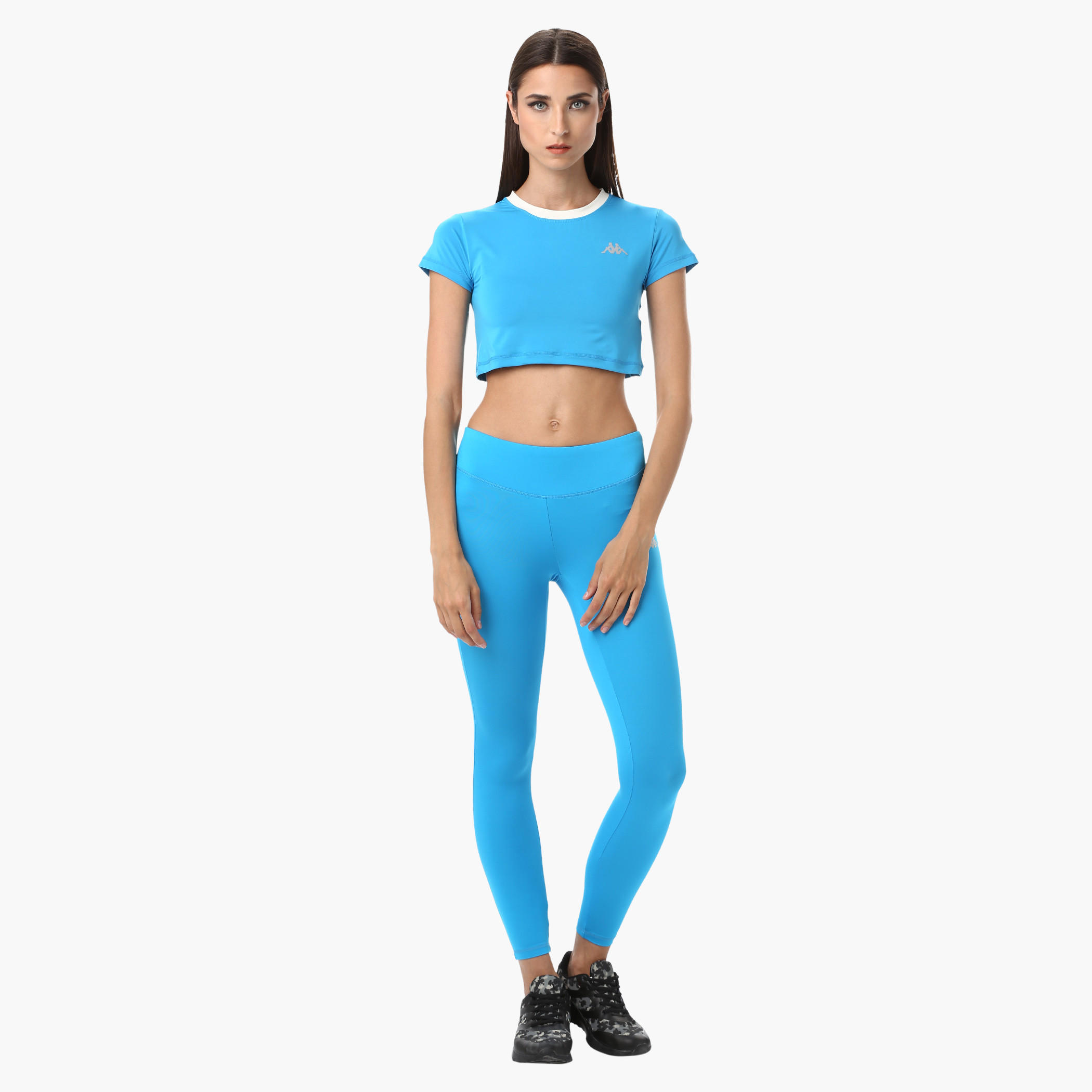 Kappa Crop Top with Round and Contrast Ribbed Neck in Regular Fit-women-clothing-sportswearandactivewear-tshirtsandvests-image-15