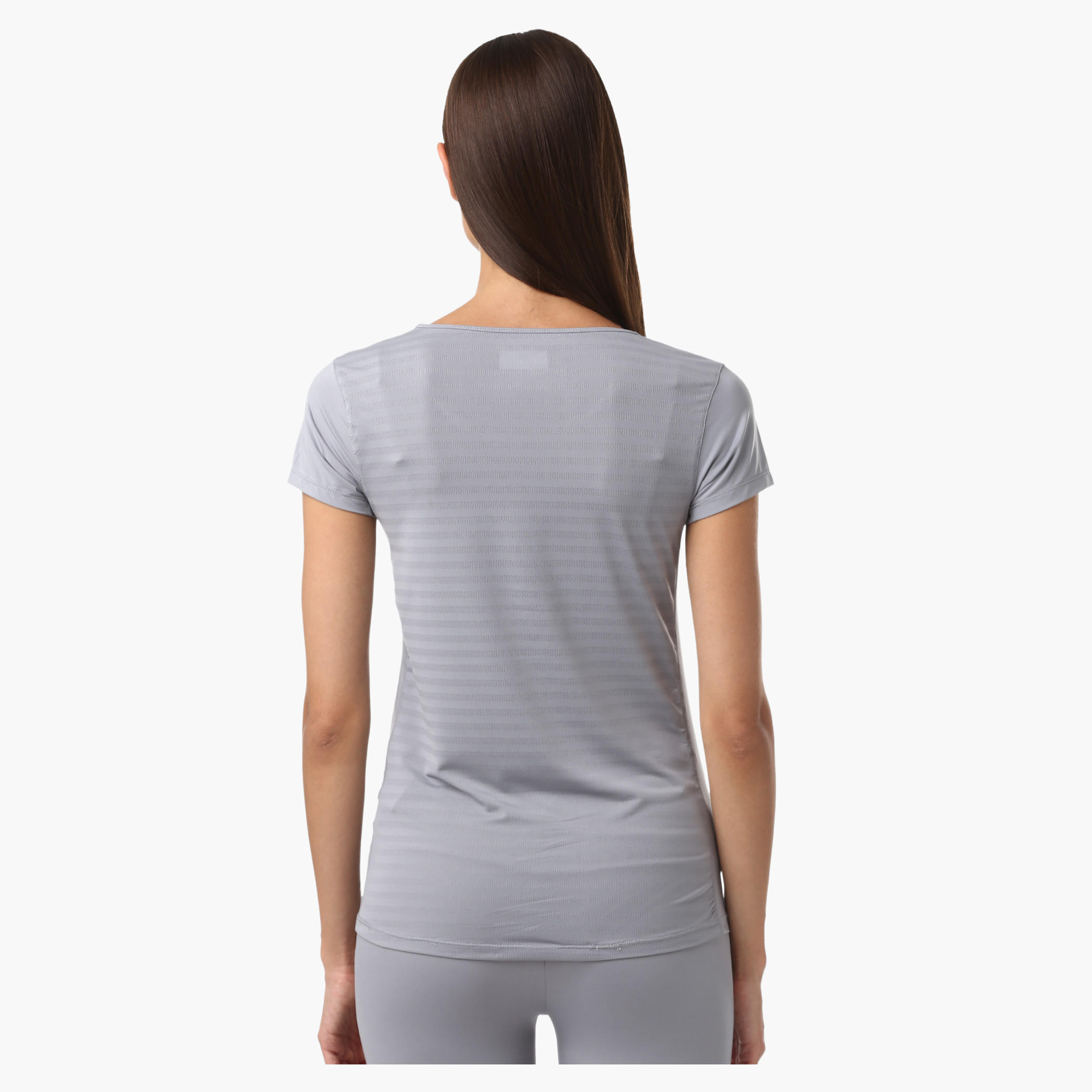 Kappa Round Neck T-Shirt with Jacquard Mesh at the Back and Short Sleeves in Regular Fit-women-clothing-sportswearandactivewear-tshirtsandvests-image-2