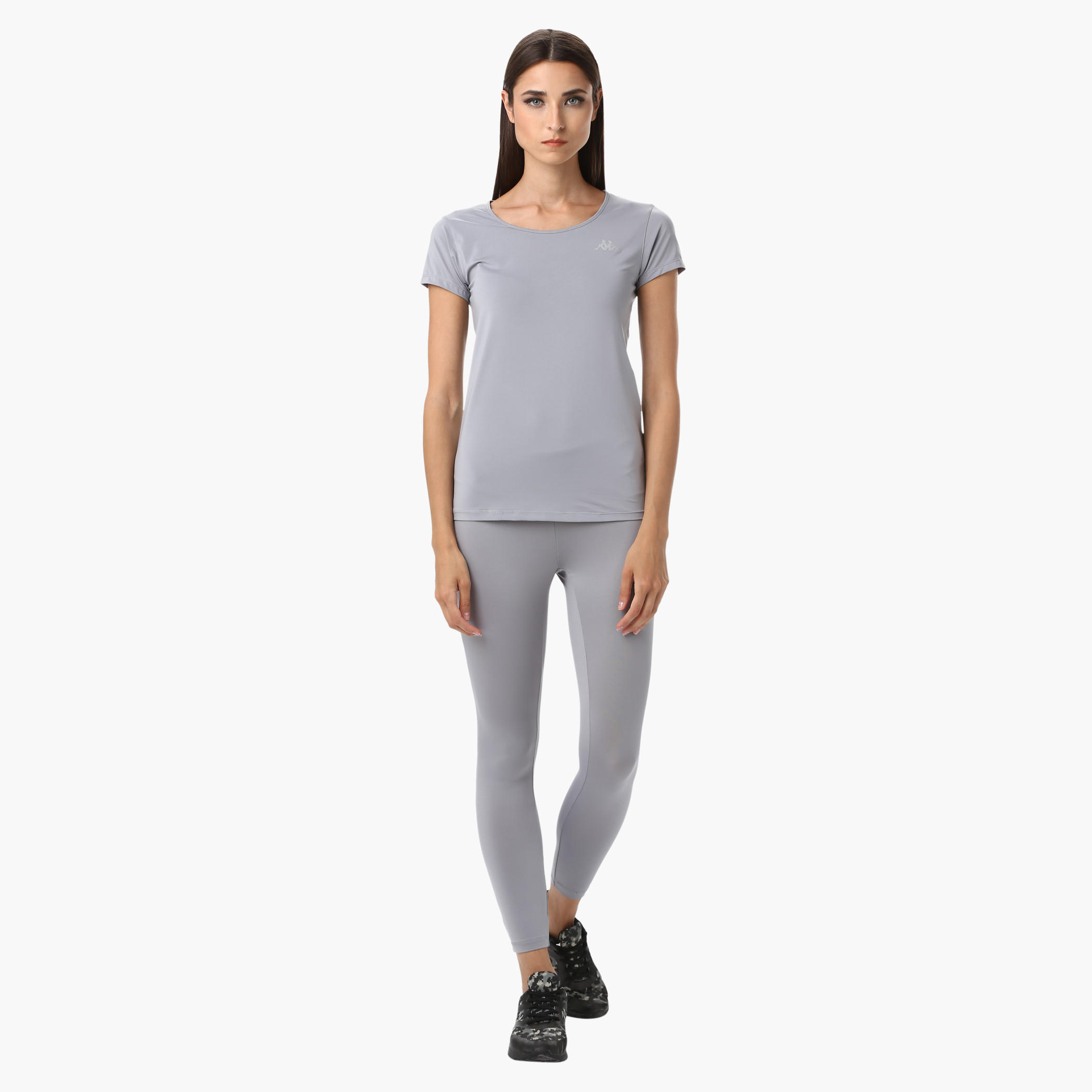 Kappa Round Neck T-Shirt with Jacquard Mesh at the Back and Short Sleeves in Regular Fit-women-clothing-sportswearandactivewear-tshirtsandvests-image-5