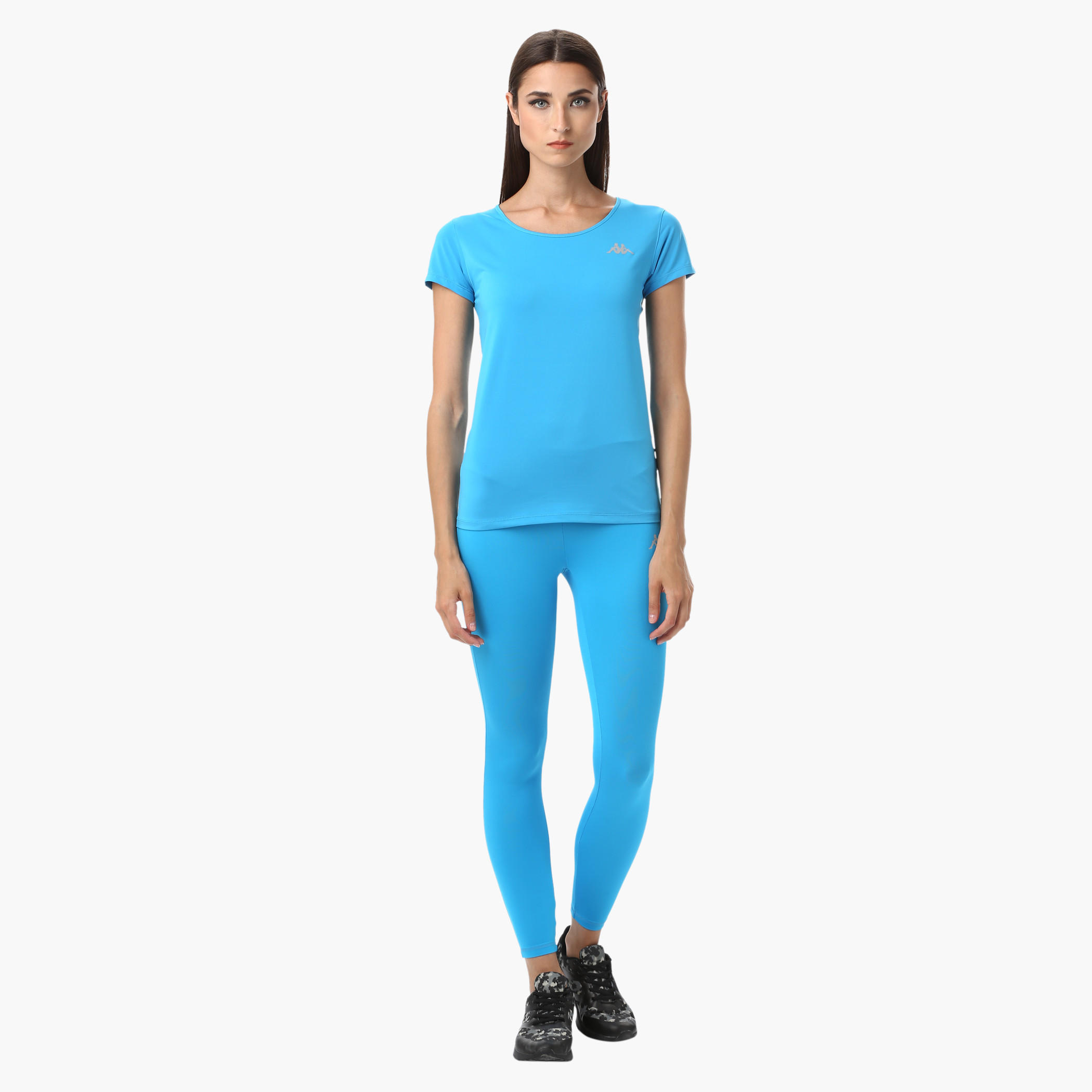 Kappa Round Neck T-Shirt with Jacquard Mesh at the Back and Short Sleeves in Regular Fit-women-clothing-sportswearandactivewear-tshirtsandvests-image-10