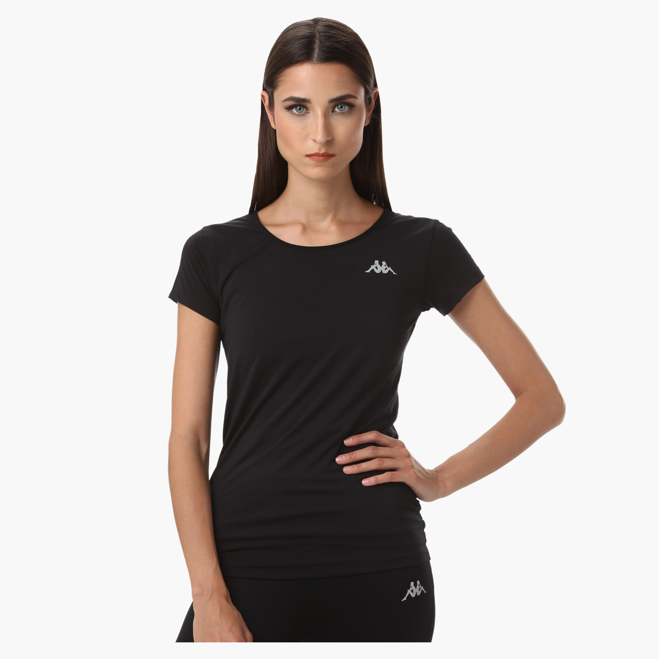 Kappa Round Neck T-Shirt with Jacquard Mesh at the Back and Short Sleeves in Regular Fit-women-clothing-sportswearandactivewear-tshirtsandvests-image-11