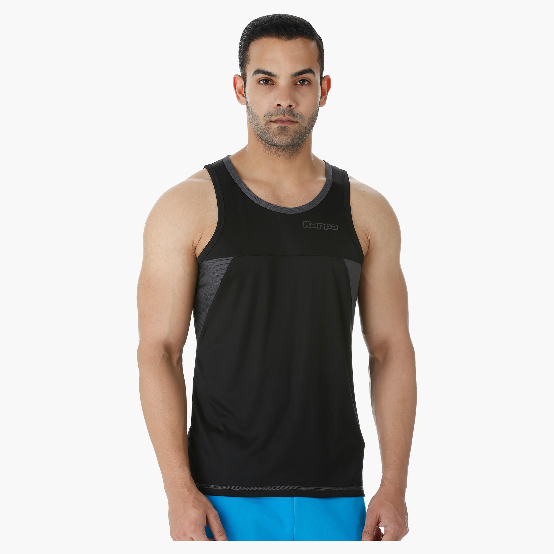 Kappa Sleeveless T-shirt with Round Neck and Mesh Insert-men-clothing-sportswearandactivewear-tshirtsandpolos-image-5