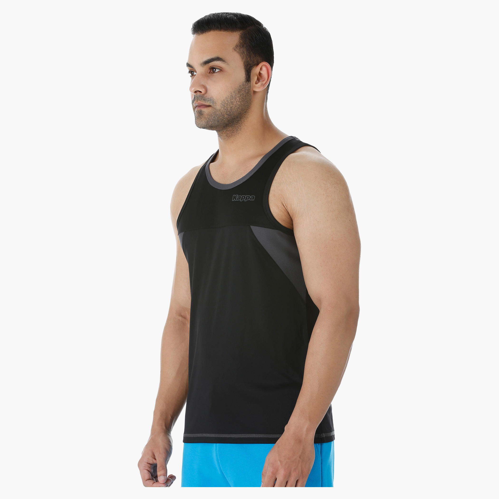 Kappa Sleeveless T-shirt with Round Neck and Mesh Insert-men-clothing-sportswearandactivewear-tshirtsandpolos-image-3