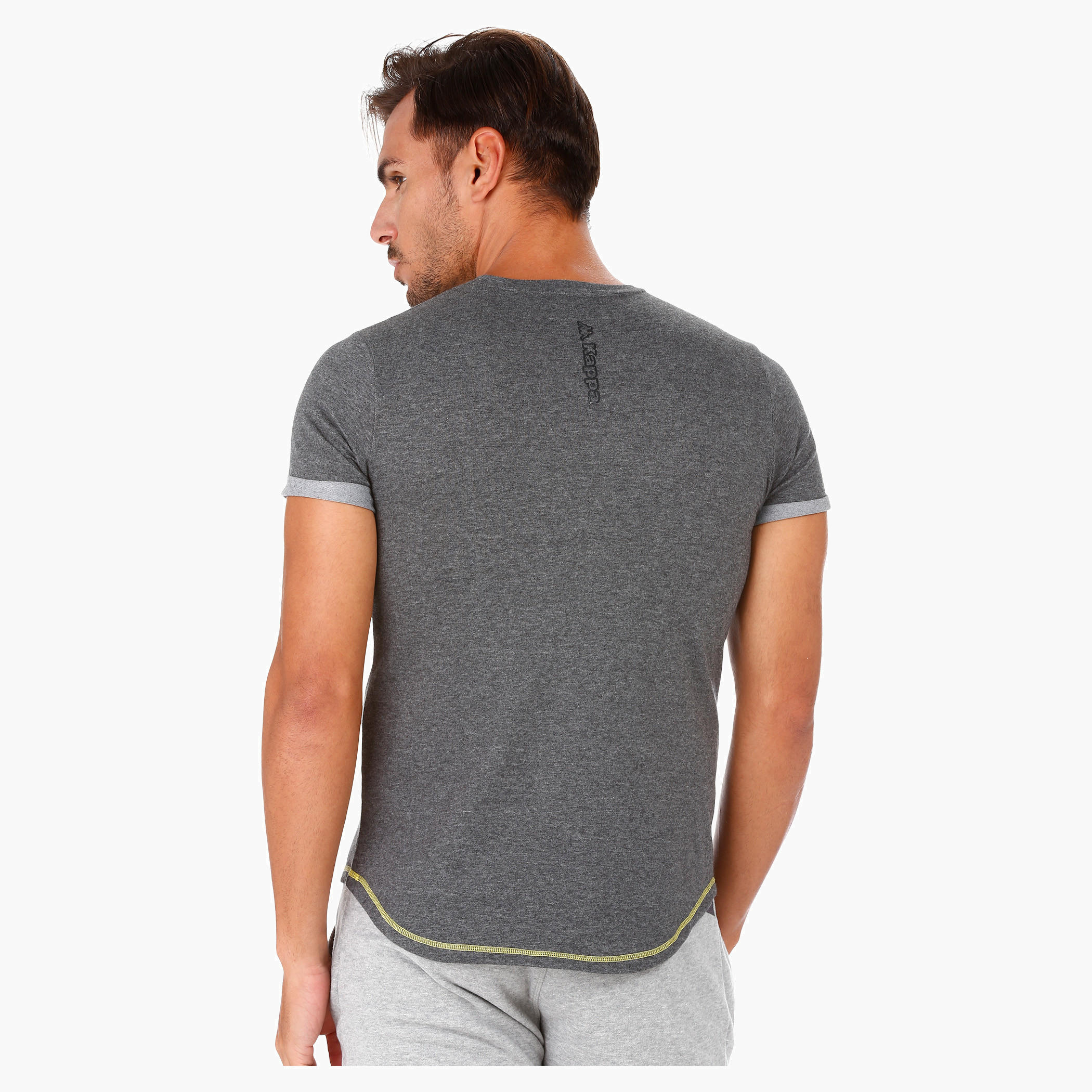Kappa Round Neck T-Shirt with High-low Hem and Short sleeves-men-clothing-sportswearandactivewear-tshirtsandpolos-image-2