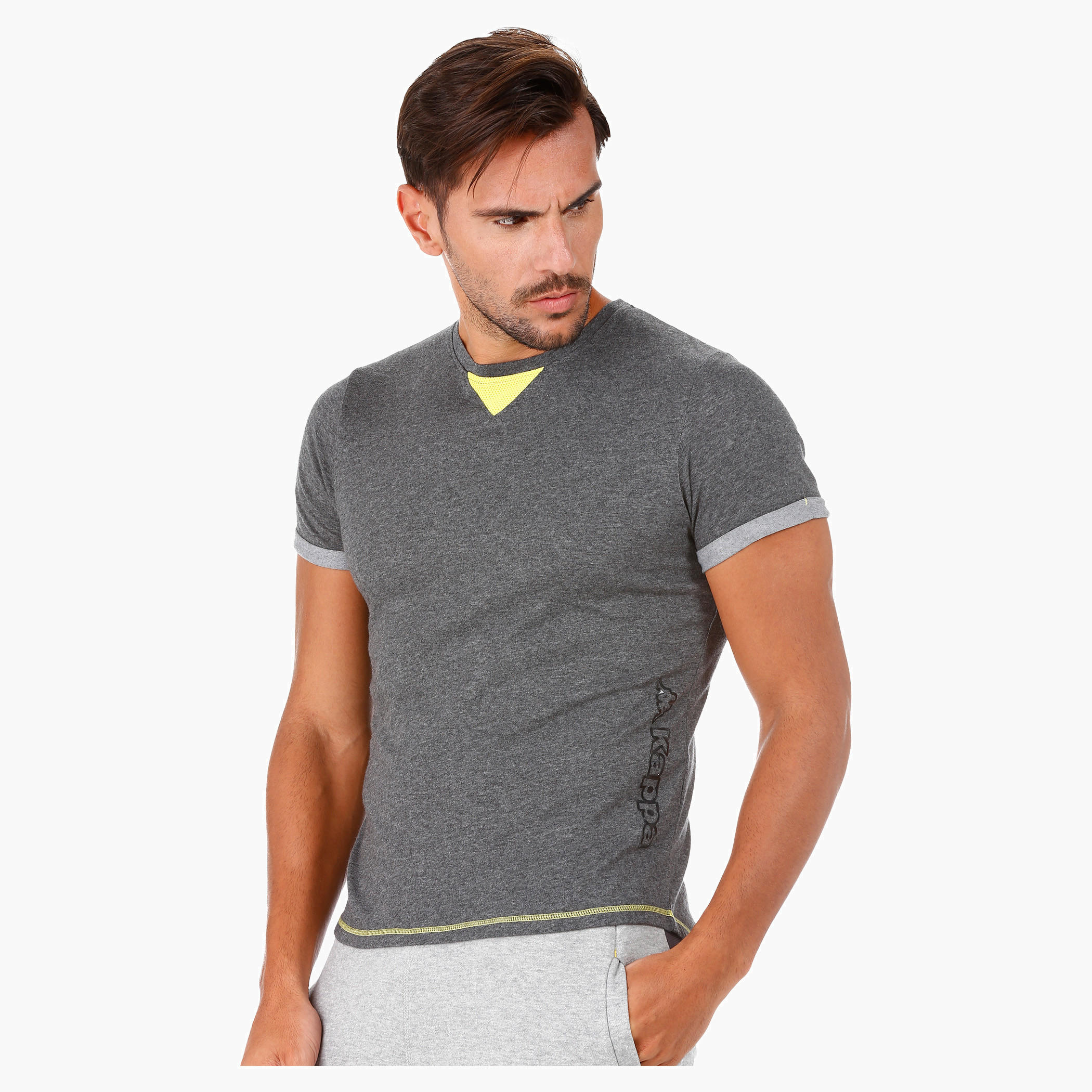 Kappa Round Neck T-Shirt with High-low Hem and Short sleeves-men-clothing-sportswearandactivewear-tshirtsandpolos-image-3