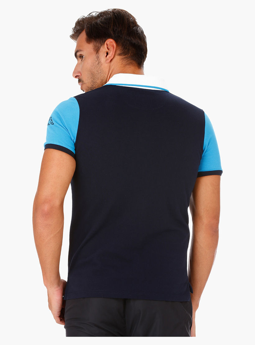 Kappa Polo Neck T-Shirt with Colour-block and Badges-men-clothing-sportswearandactivewear-tshirtsandpolos-image-2