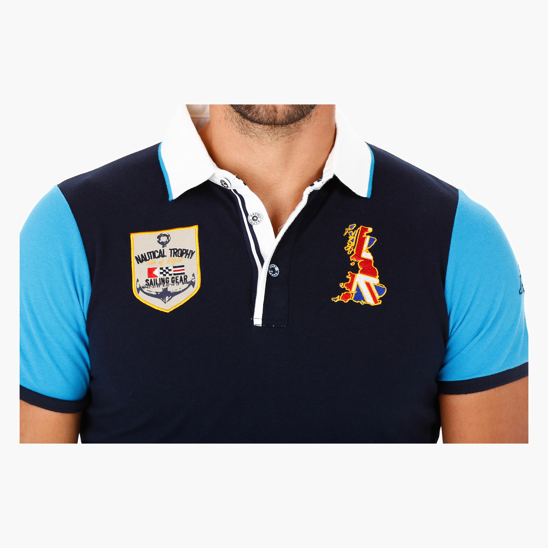 Kappa Polo Neck T-Shirt with Colour-block and Badges-men-clothing-sportswearandactivewear-tshirtsandpolos-image-4
