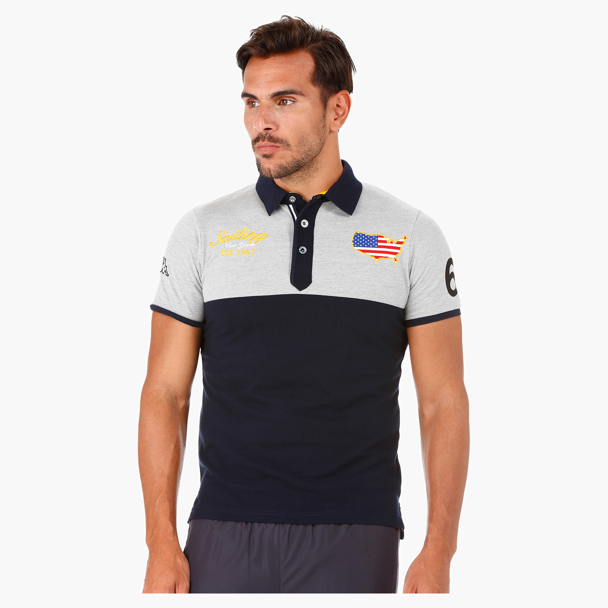 Kappa Cut and Sew T-Shirt with Polo Neck and Short Sleeves-men-clothing-sportswearandactivewear-tshirtsandpolos-image-1