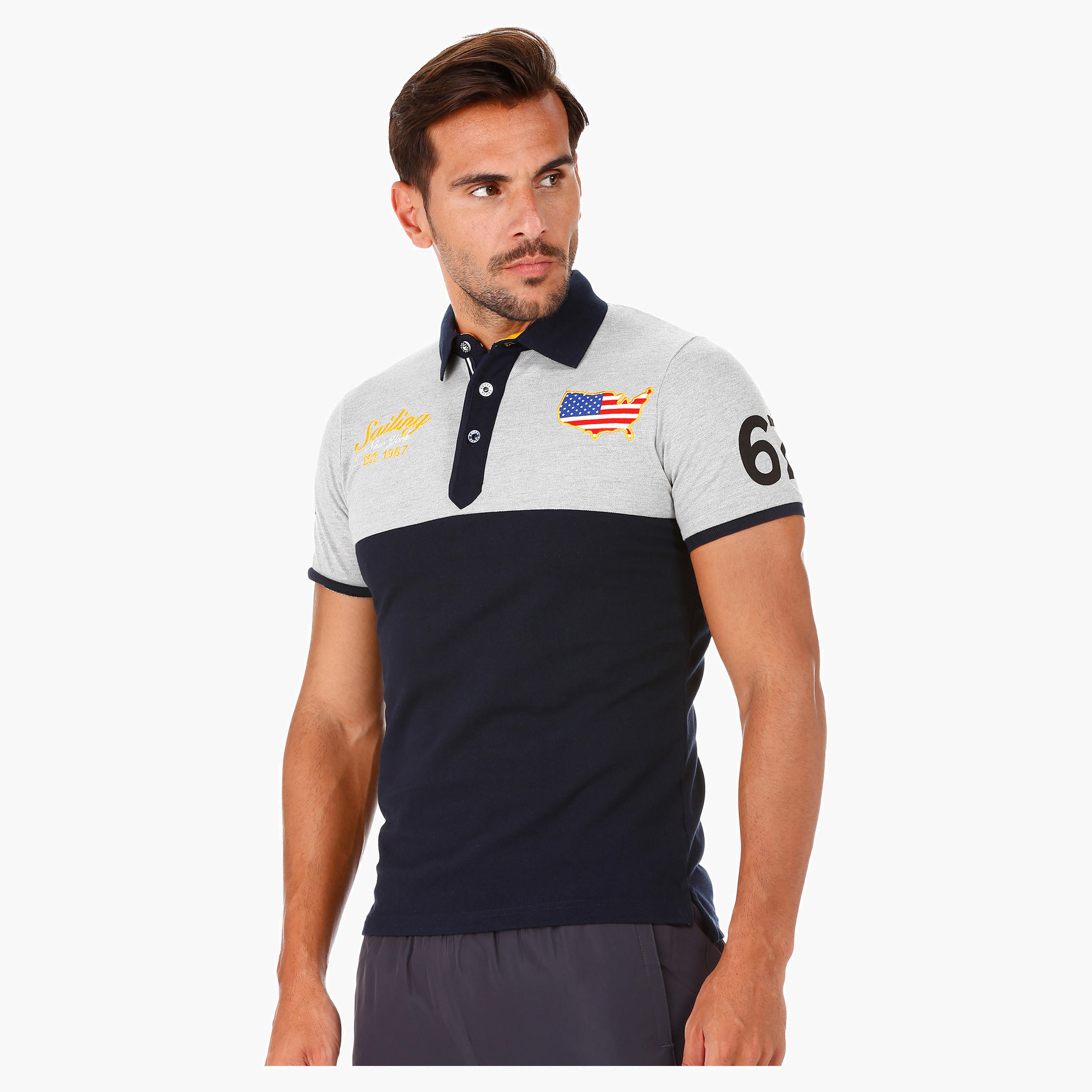 Kappa Cut and Sew T-Shirt with Polo Neck and Short Sleeves-men-clothing-sportswearandactivewear-tshirtsandpolos-image-3
