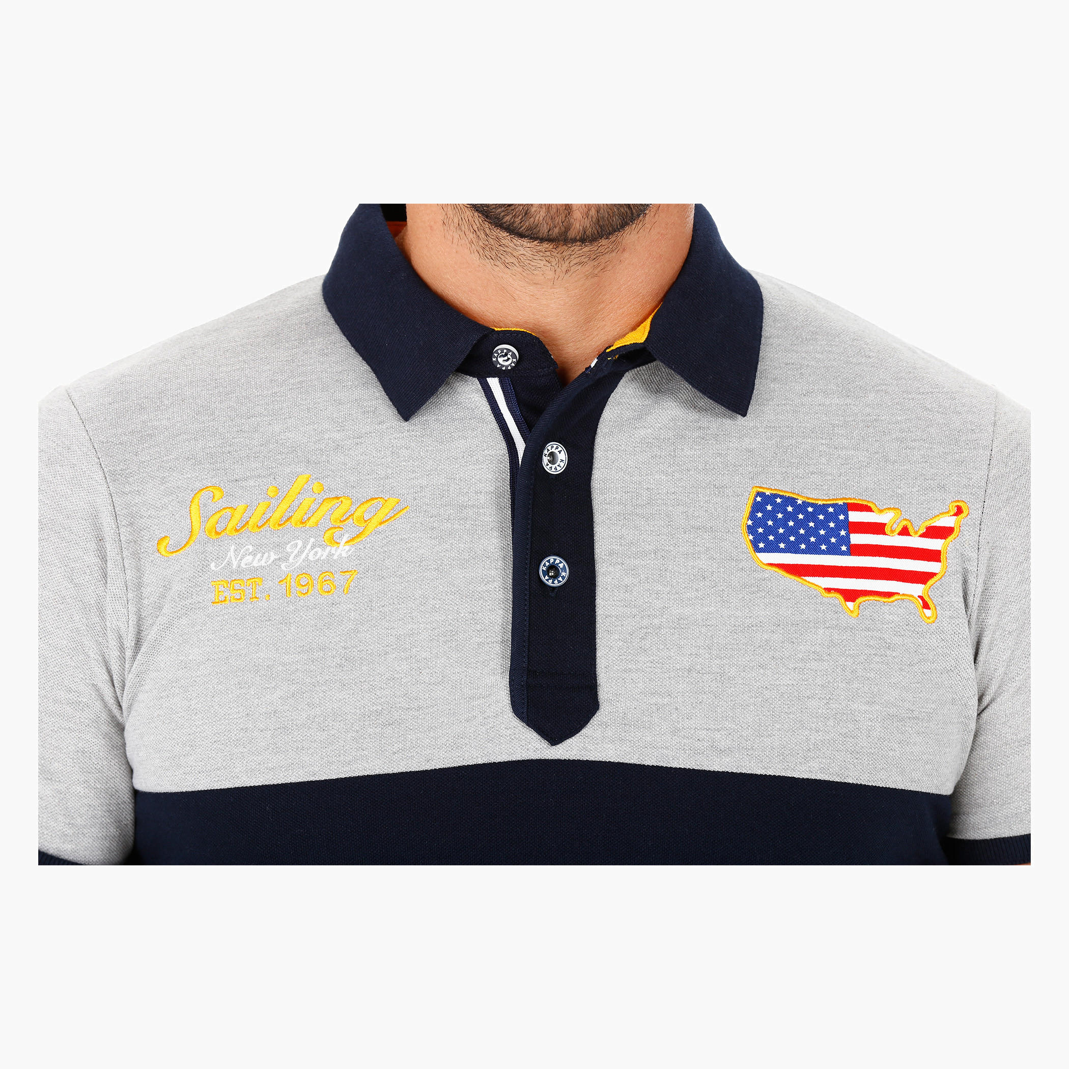 Kappa Cut and Sew T-Shirt with Polo Neck and Short Sleeves-men-clothing-sportswearandactivewear-tshirtsandpolos-image-4