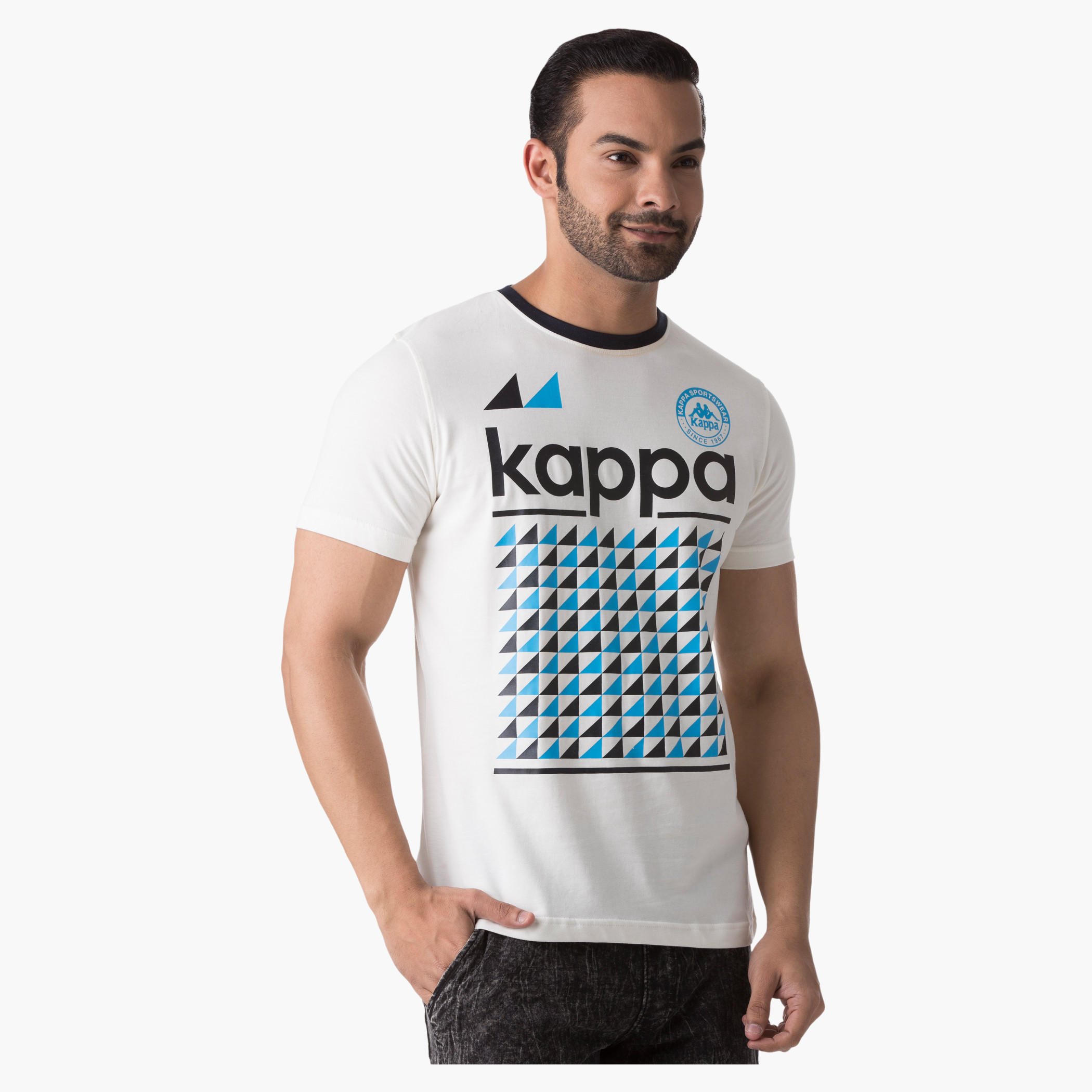 Kappa Graphic Print Cotton T-Shirt with Round Neck and Short Sleeves-men-clothing-tshirtsandpolos-tshirts-image-1