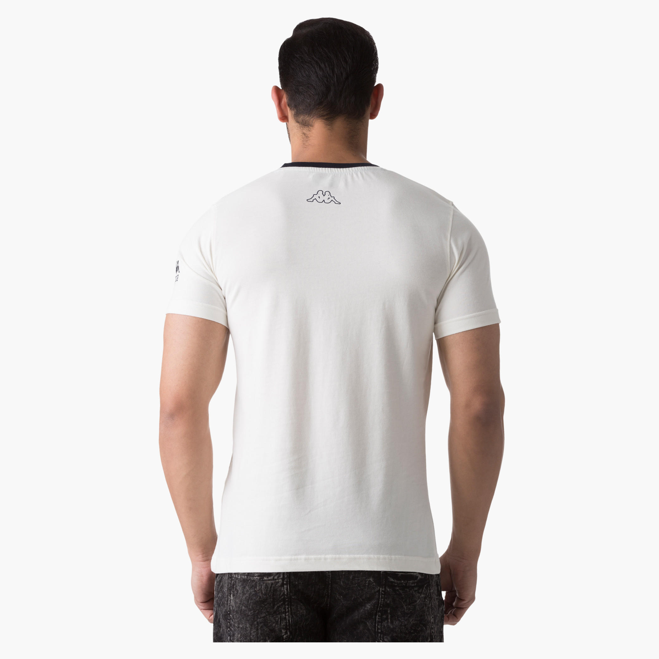 Kappa Graphic Print Cotton T-Shirt with Round Neck and Short Sleeves-men-clothing-tshirtsandpolos-tshirts-image-2