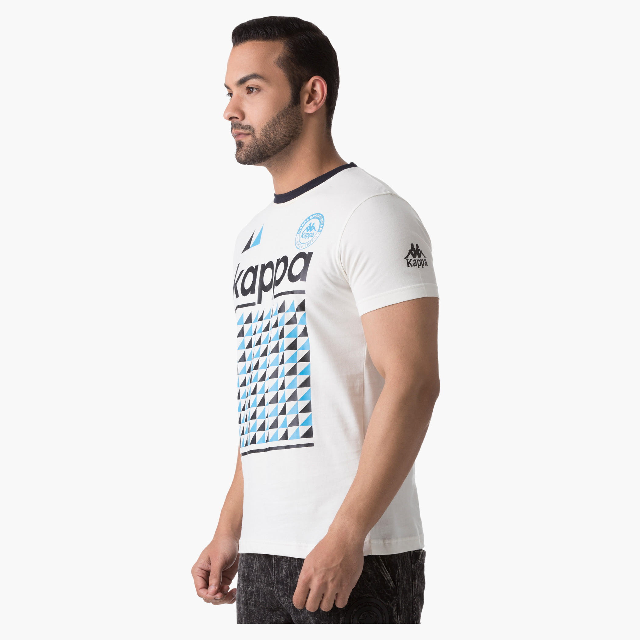Kappa Graphic Print Cotton T-Shirt with Round Neck and Short Sleeves-men-clothing-tshirtsandpolos-tshirts-image-3