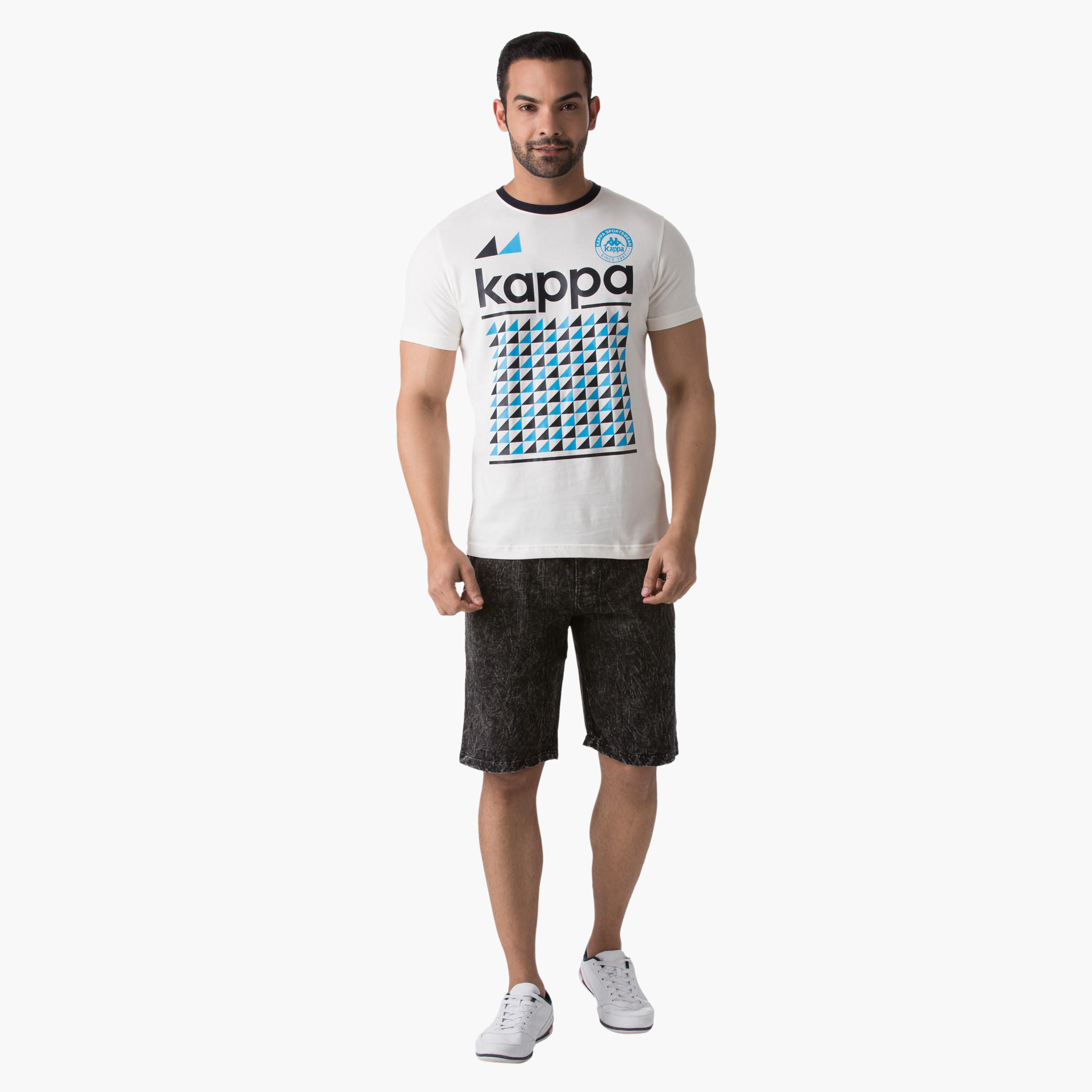 Kappa Graphic Print Cotton T-Shirt with Round Neck and Short Sleeves-men-clothing-tshirtsandpolos-tshirts-image-5