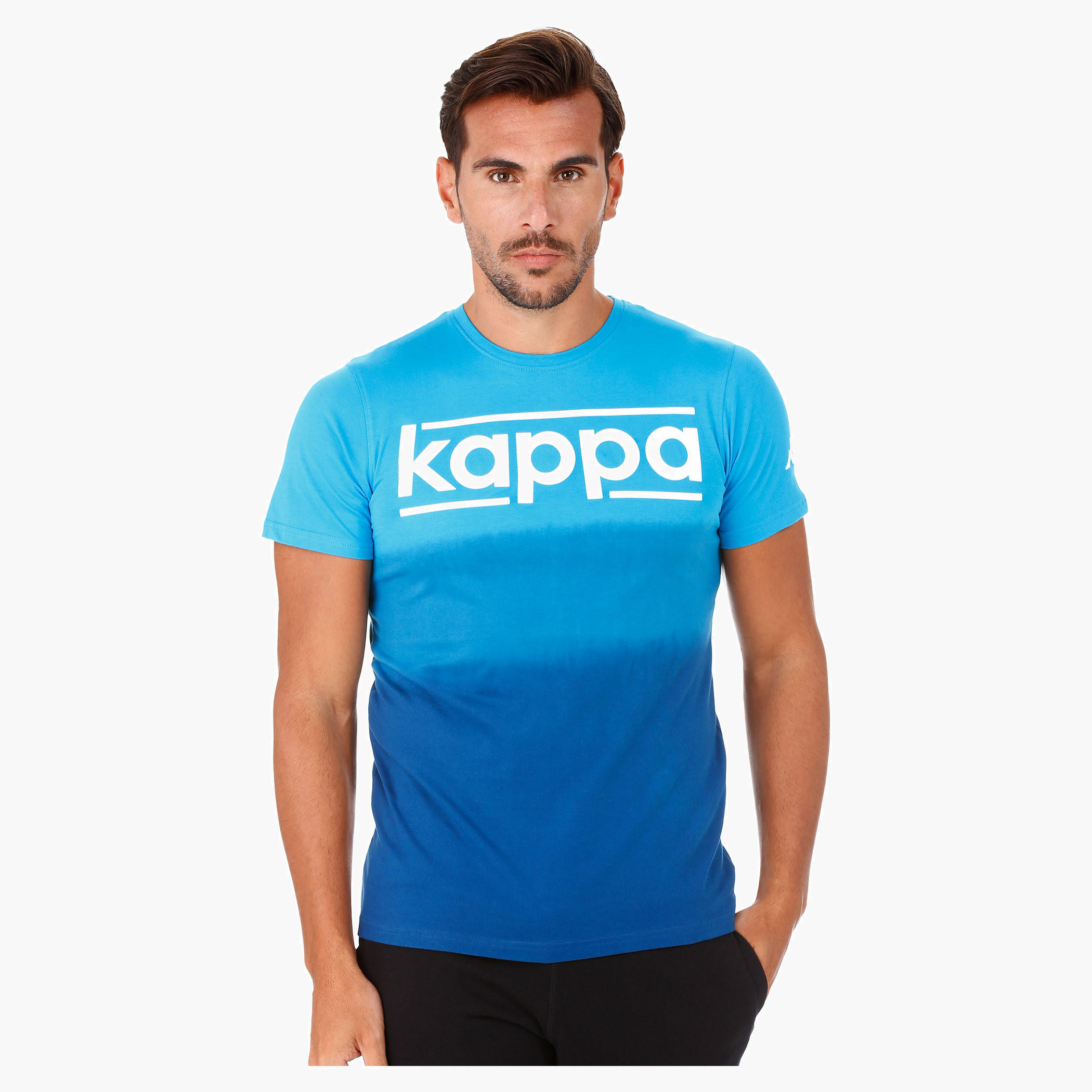 Kappa Ombre Cotton T-Shirt with Crew Neck and Short Sleeves-men-clothing-sportswearandactivewear-tshirtsandpolos-image-1
