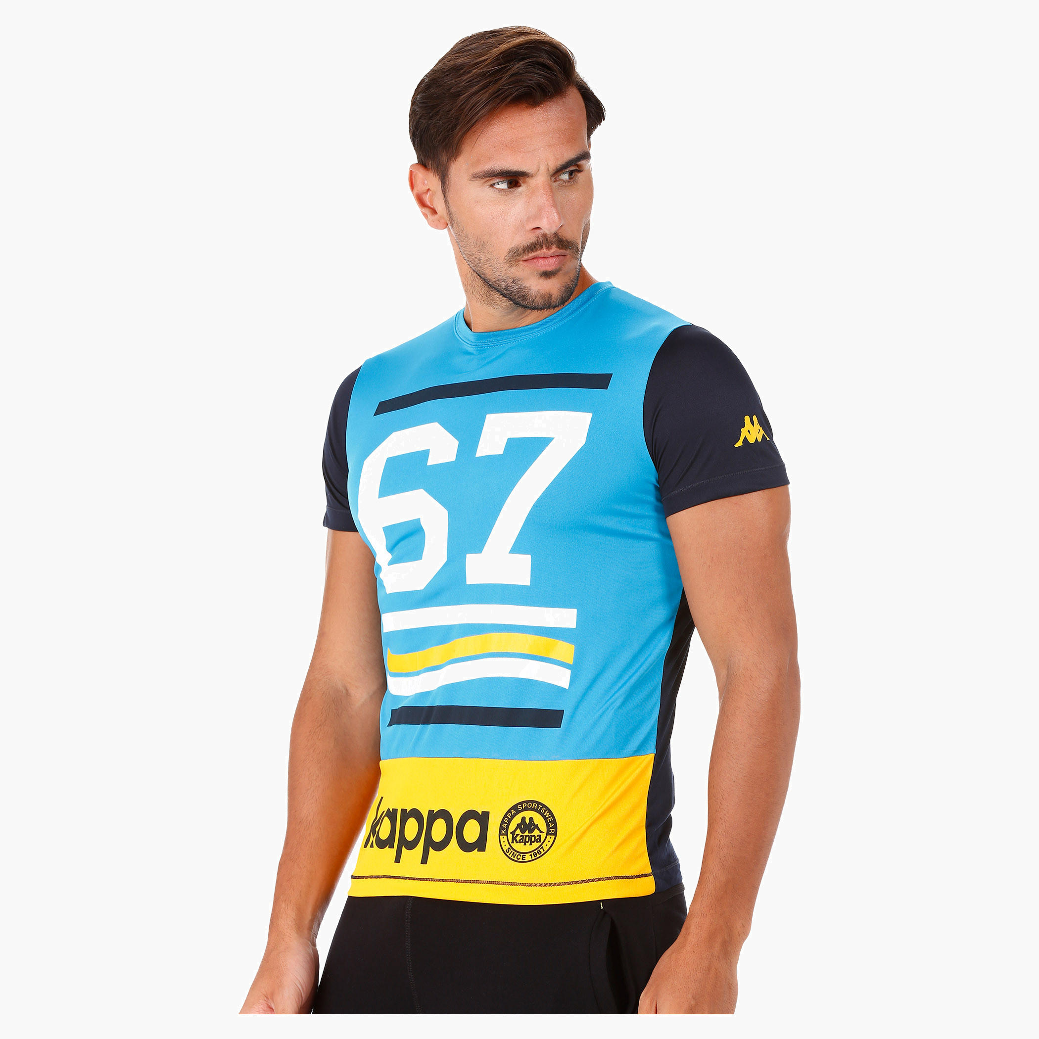 Kappa Contrast Cut and Sew T-Shirt in Short Sleeves-men-clothing-sportswearandactivewear-tshirtsandpolos-image-3