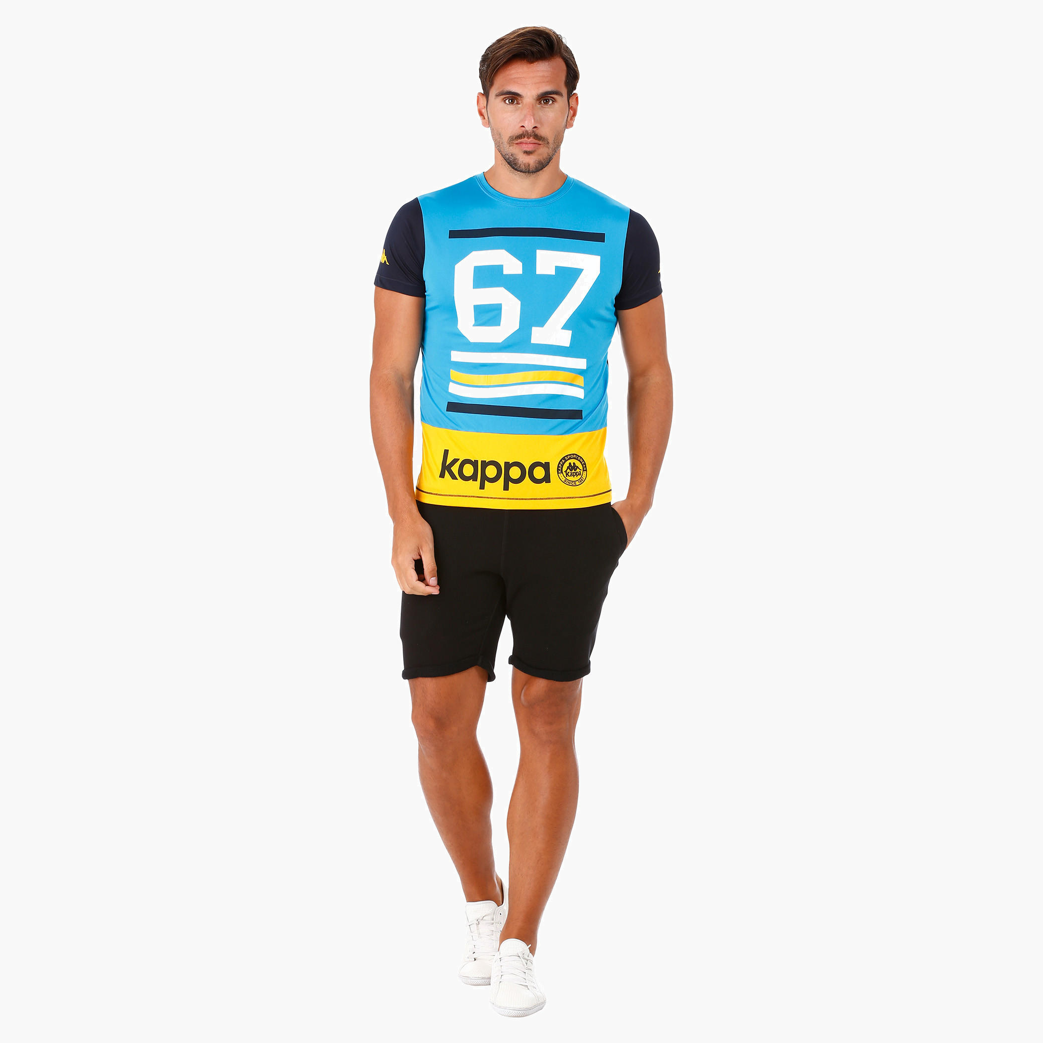 Kappa Contrast Cut and Sew T-Shirt in Short Sleeves-men-clothing-sportswearandactivewear-tshirtsandpolos-image-5