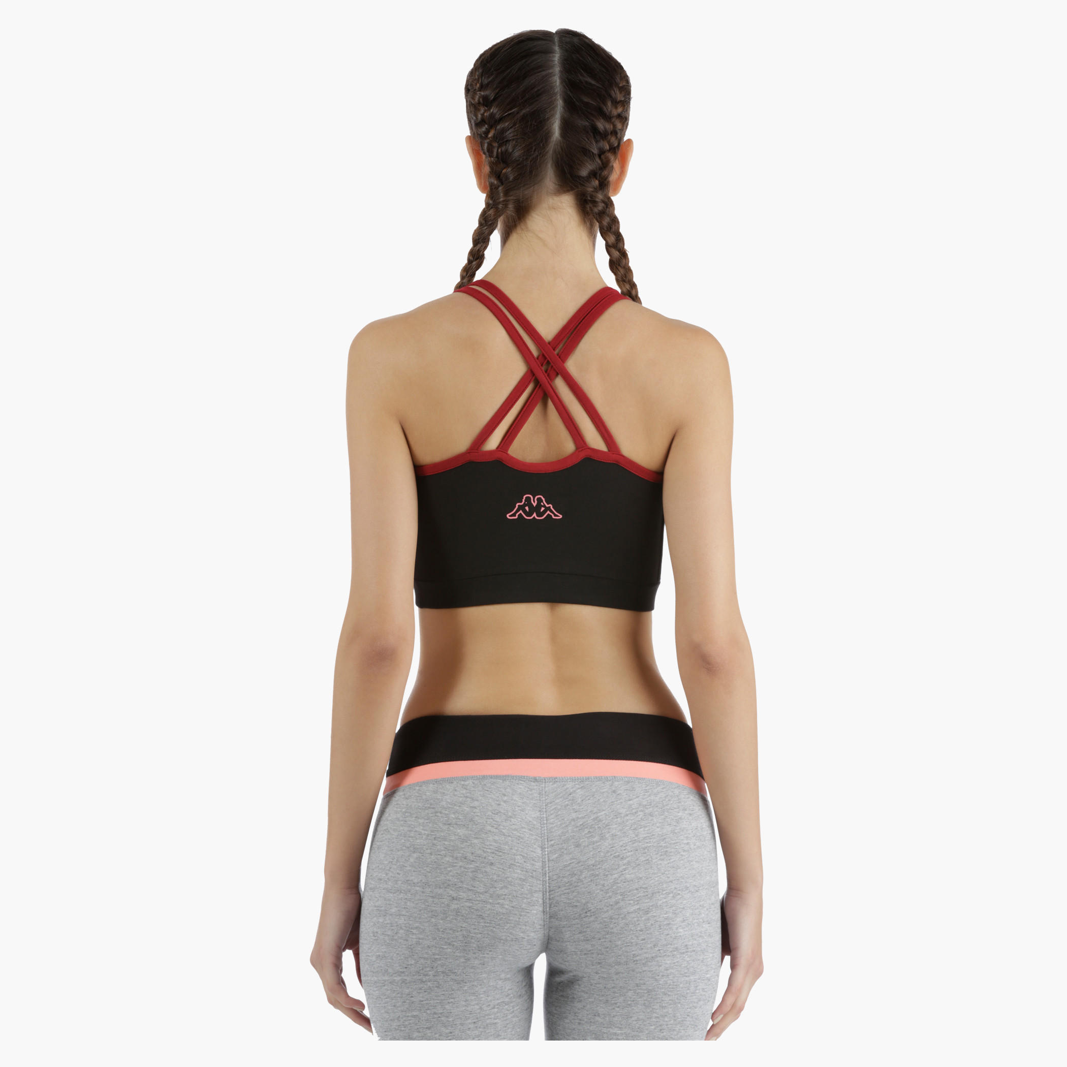 Kappa Printed Sports Bra with Contrast Binding in Regular Fit-sports-women-clothing-sportsbras-image-7