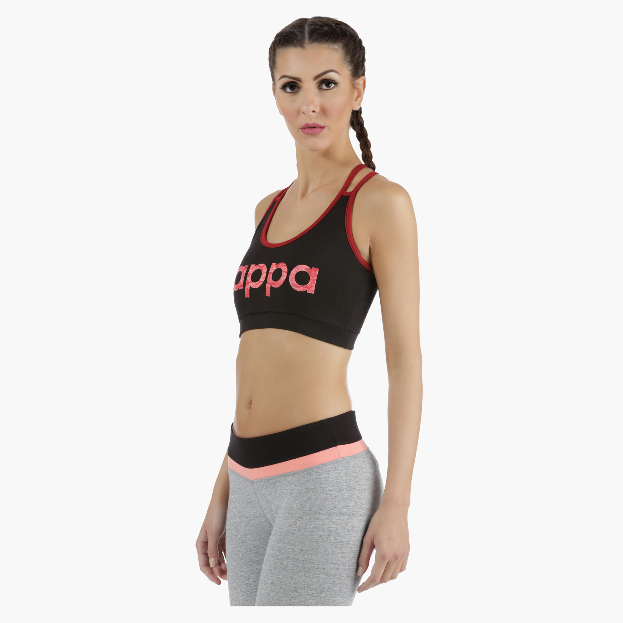 Kappa Printed Sports Bra with Contrast Binding in Regular Fit-sports-women-clothing-sportsbras-image-8
