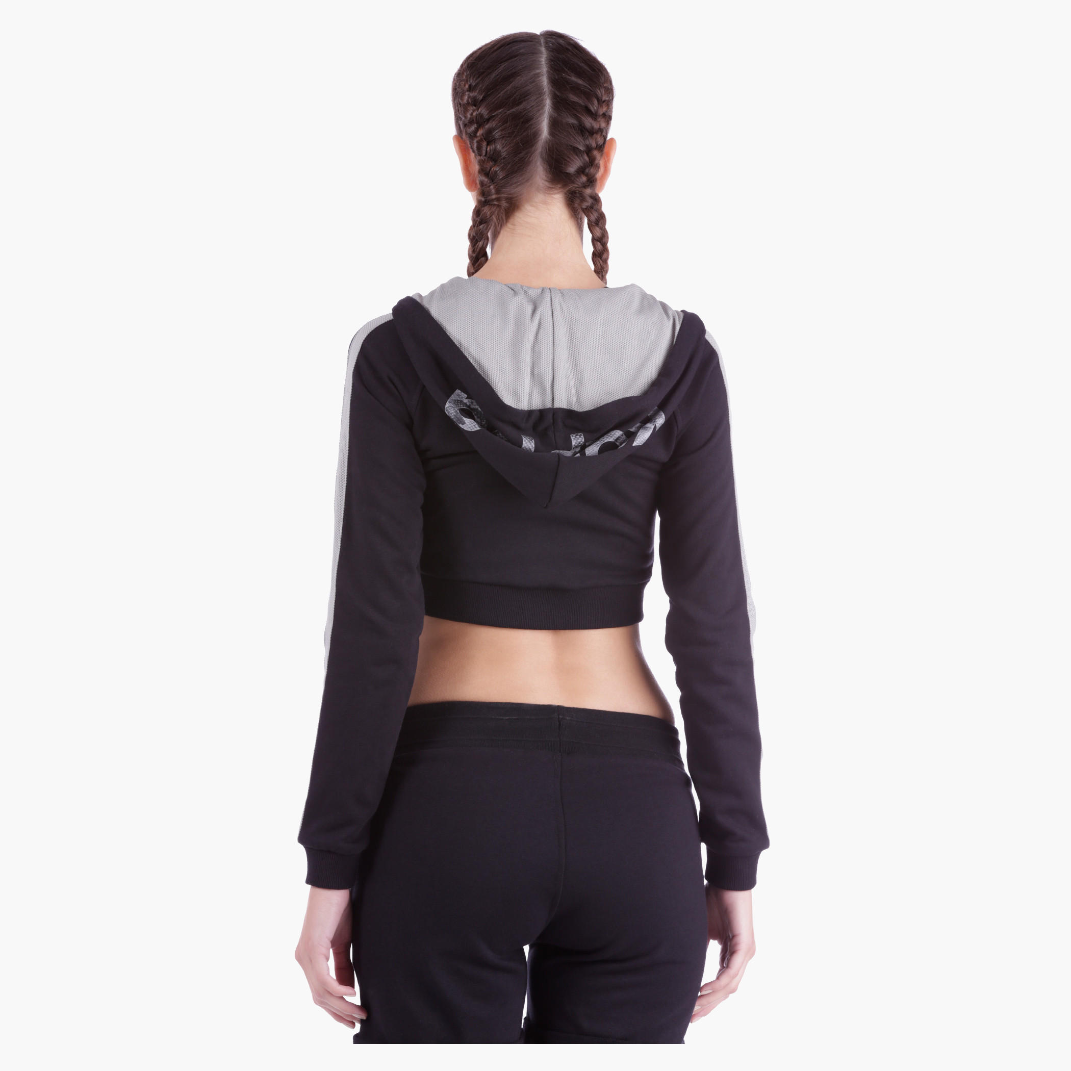Kappa Cropped Jacket with Print and Hood in Regular Fit-women-clothing-sportswearandactivewear-hoodiesandsweatshirts-image-2