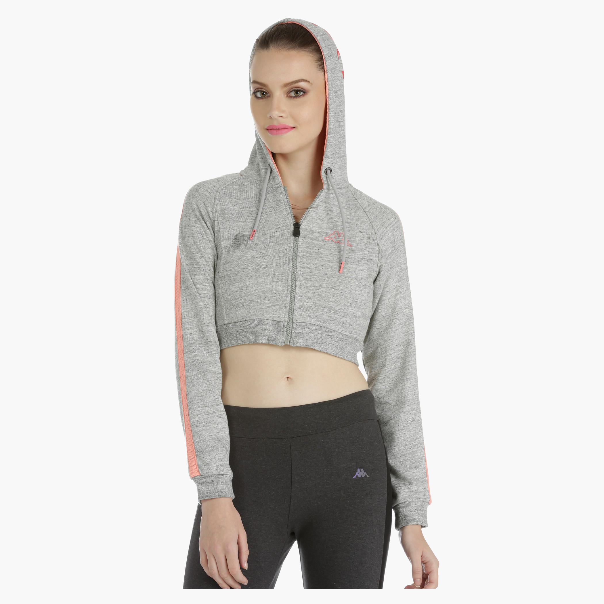 Kappa Cropped Sweatshirt with Hood in Regular Fit-women-clothing-sportswearandactivewear-hoodiesandsweatshirts-image-1