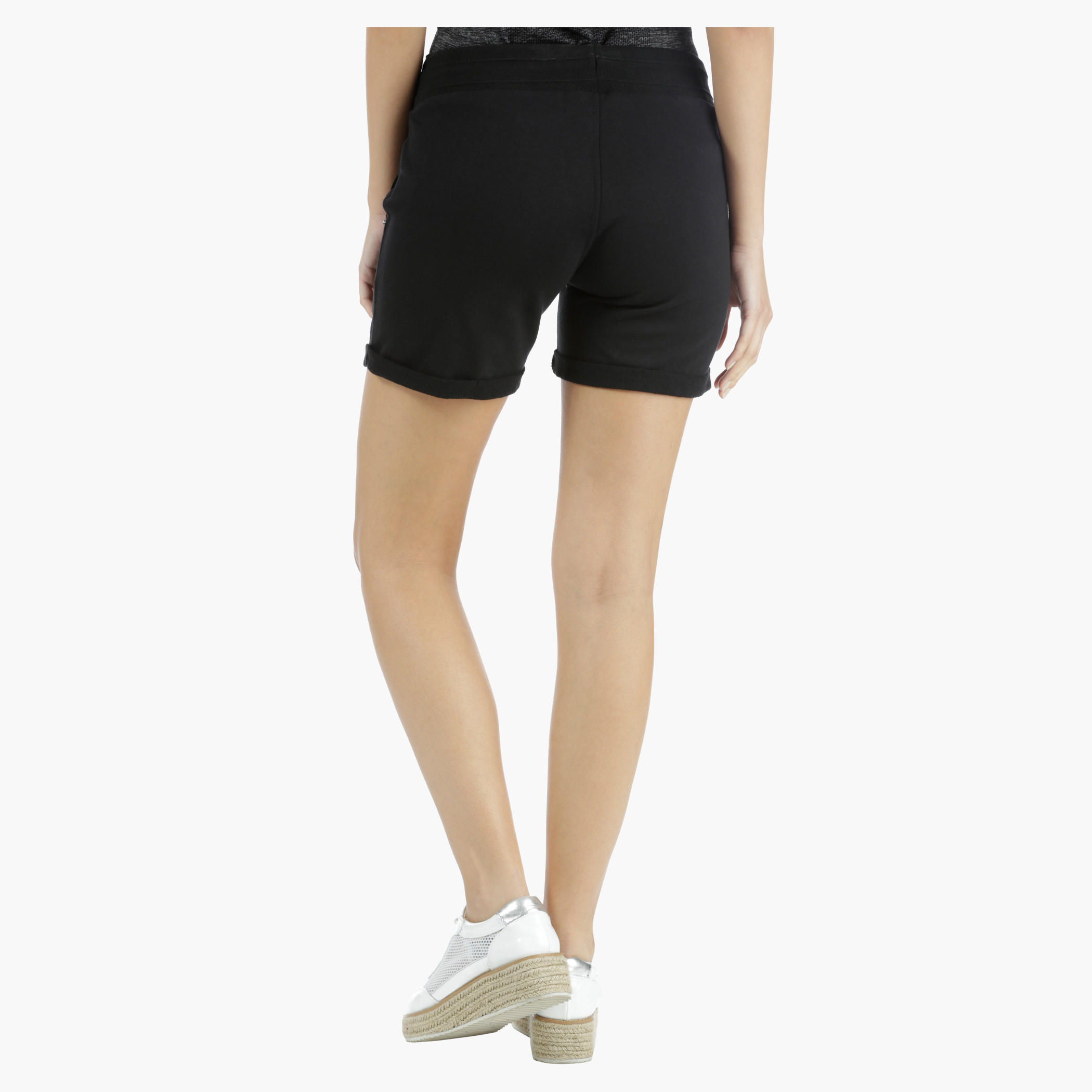 Kappa Embroidered Jog Shorts with Folded Hems in Regular Fit-women-clothing-sportswearandactivewear-bottoms-image-2