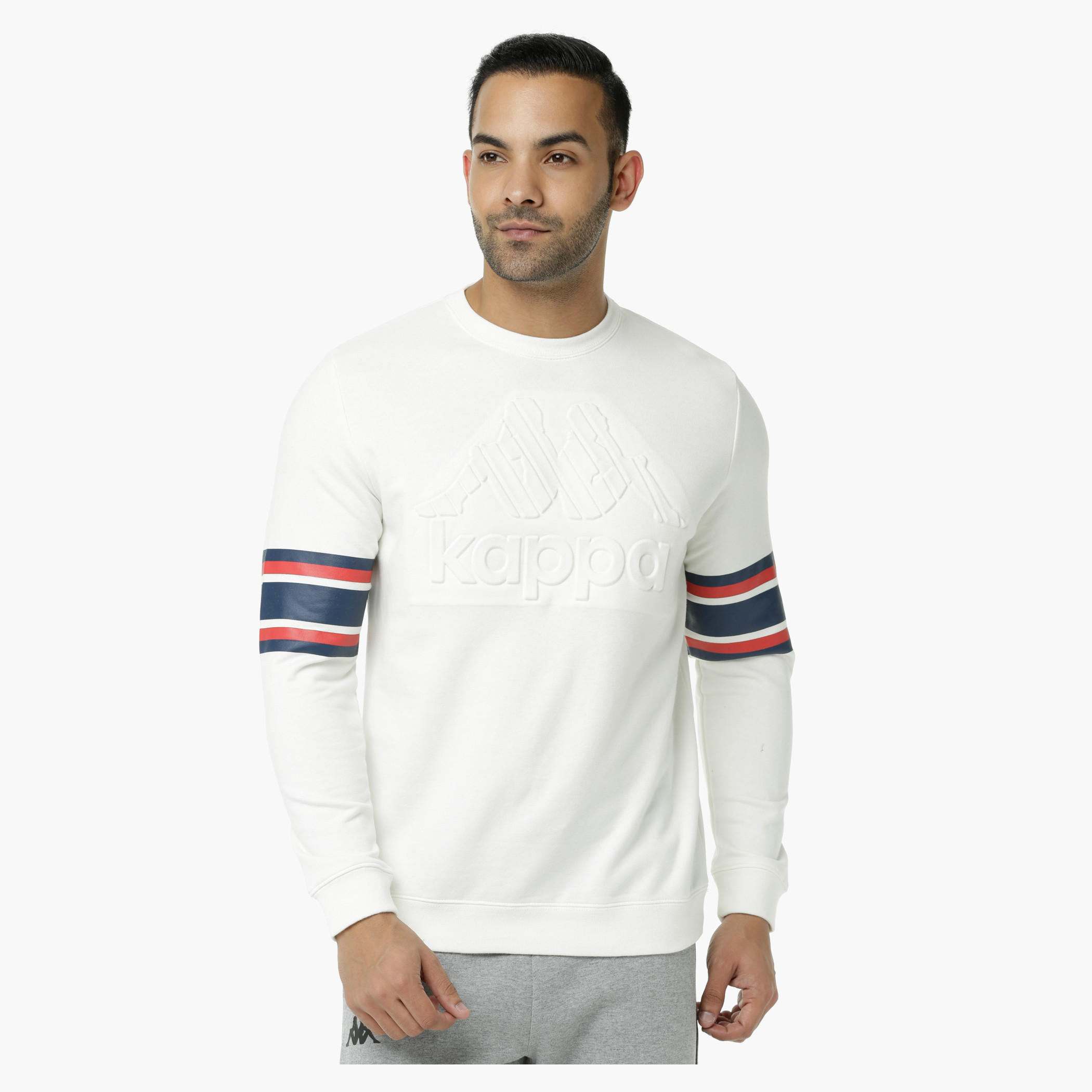 Kappa Printed Sweatshirt with Crew Neck and Long Sleeves-men-winterwear-hoodiesandsweatshirts-image-1