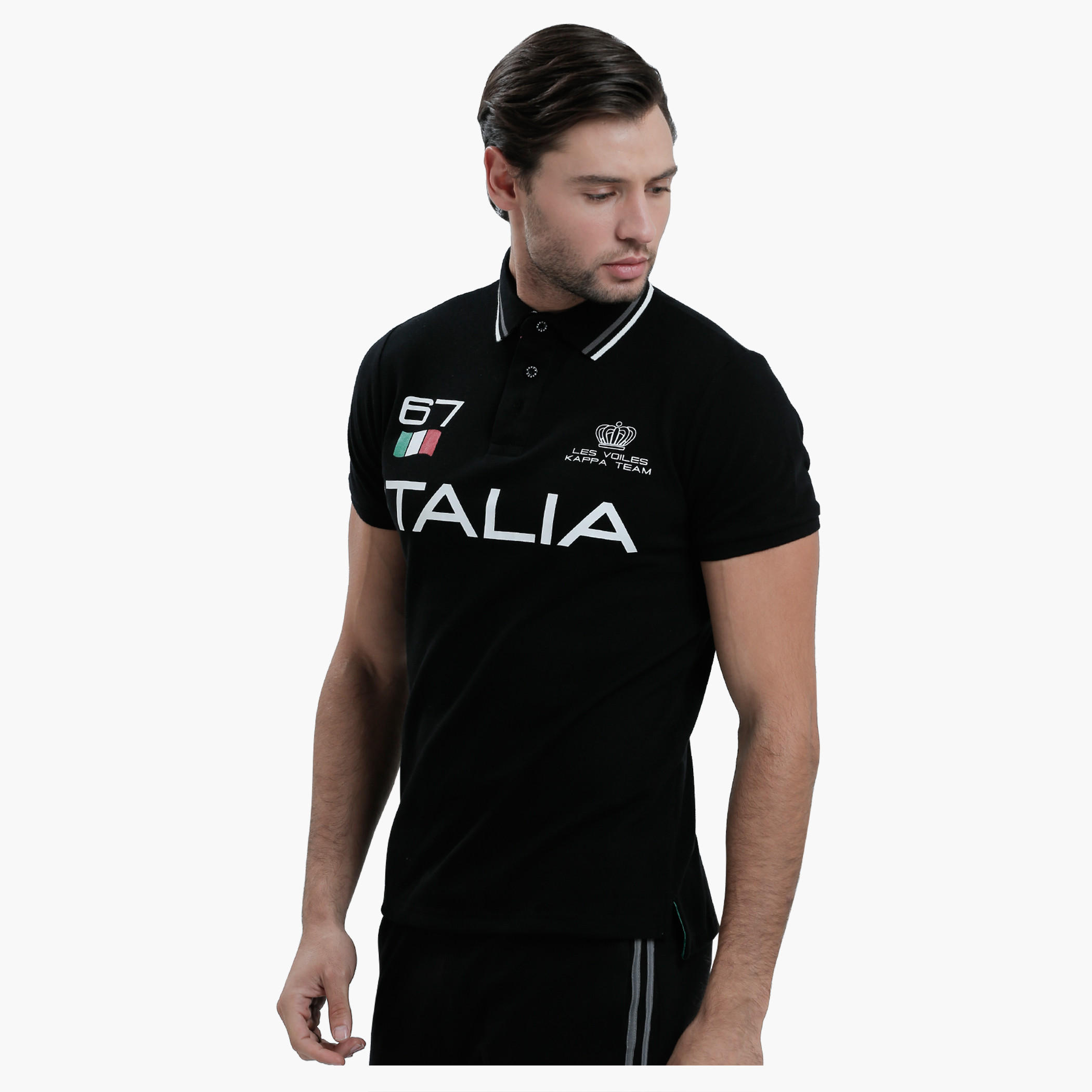 Kappa Printed Polo Neck T-Shirt with Short Sleeves-men-clothing-tshirtsandpolos-polos-image-3