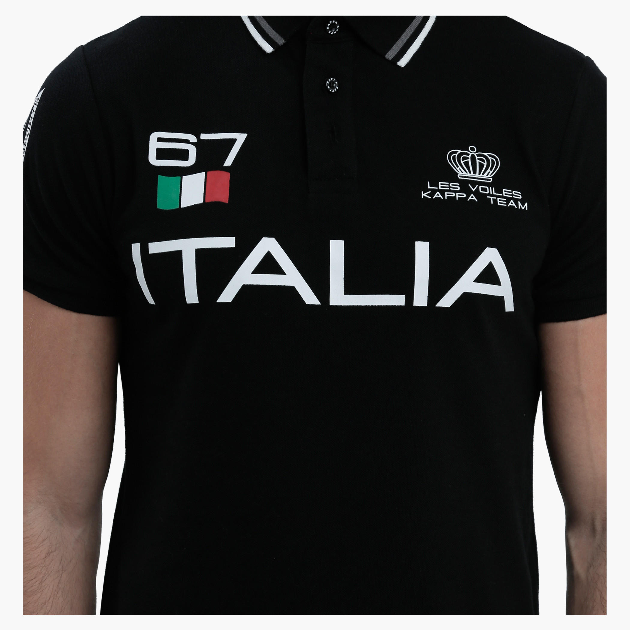 Kappa Printed Polo Neck T-Shirt with Short Sleeves-men-clothing-tshirtsandpolos-polos-image-4