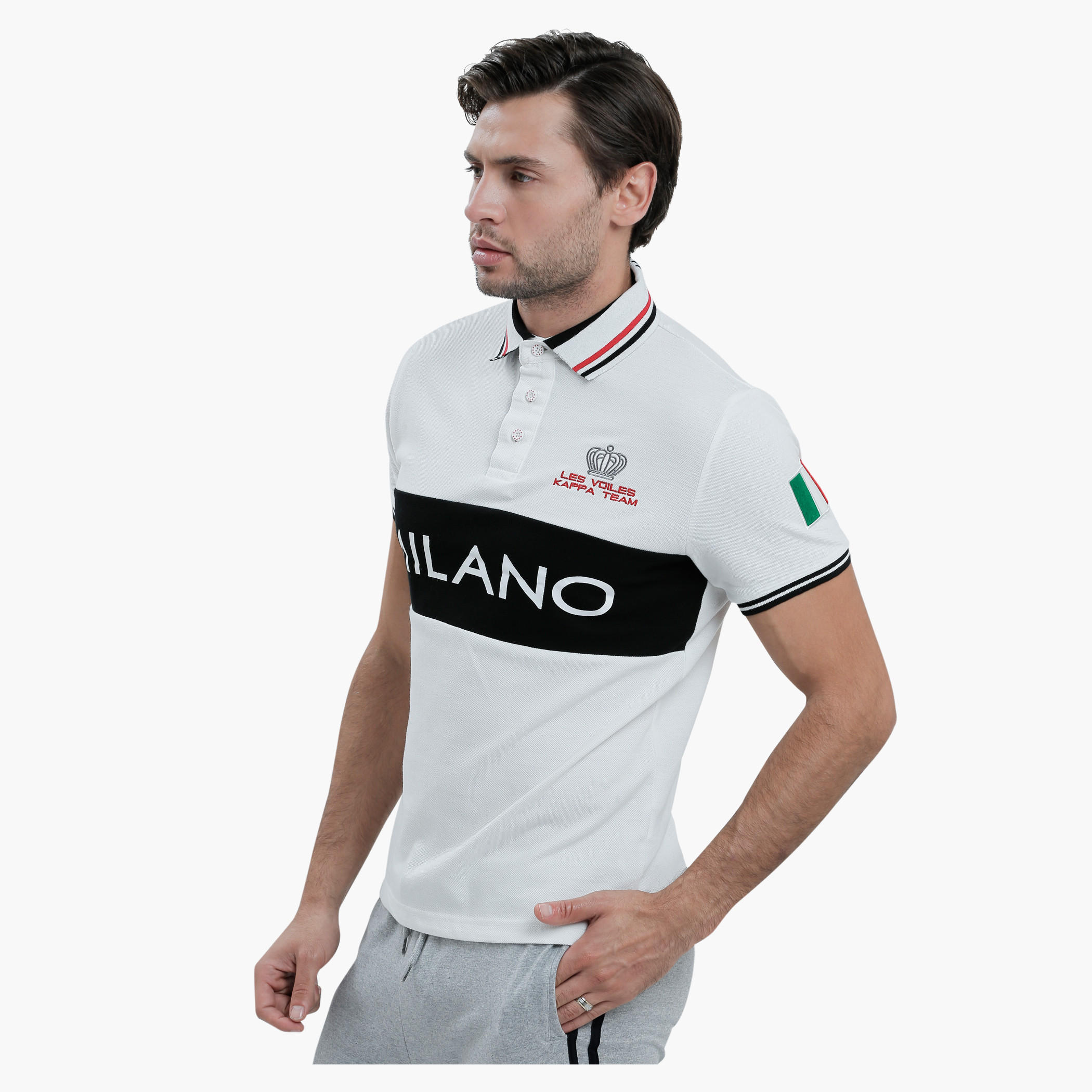 Kappa Printed Polo Neck T-Shirt with Short Sleeves-men-clothing-tshirtsandpolos-polos-image-3
