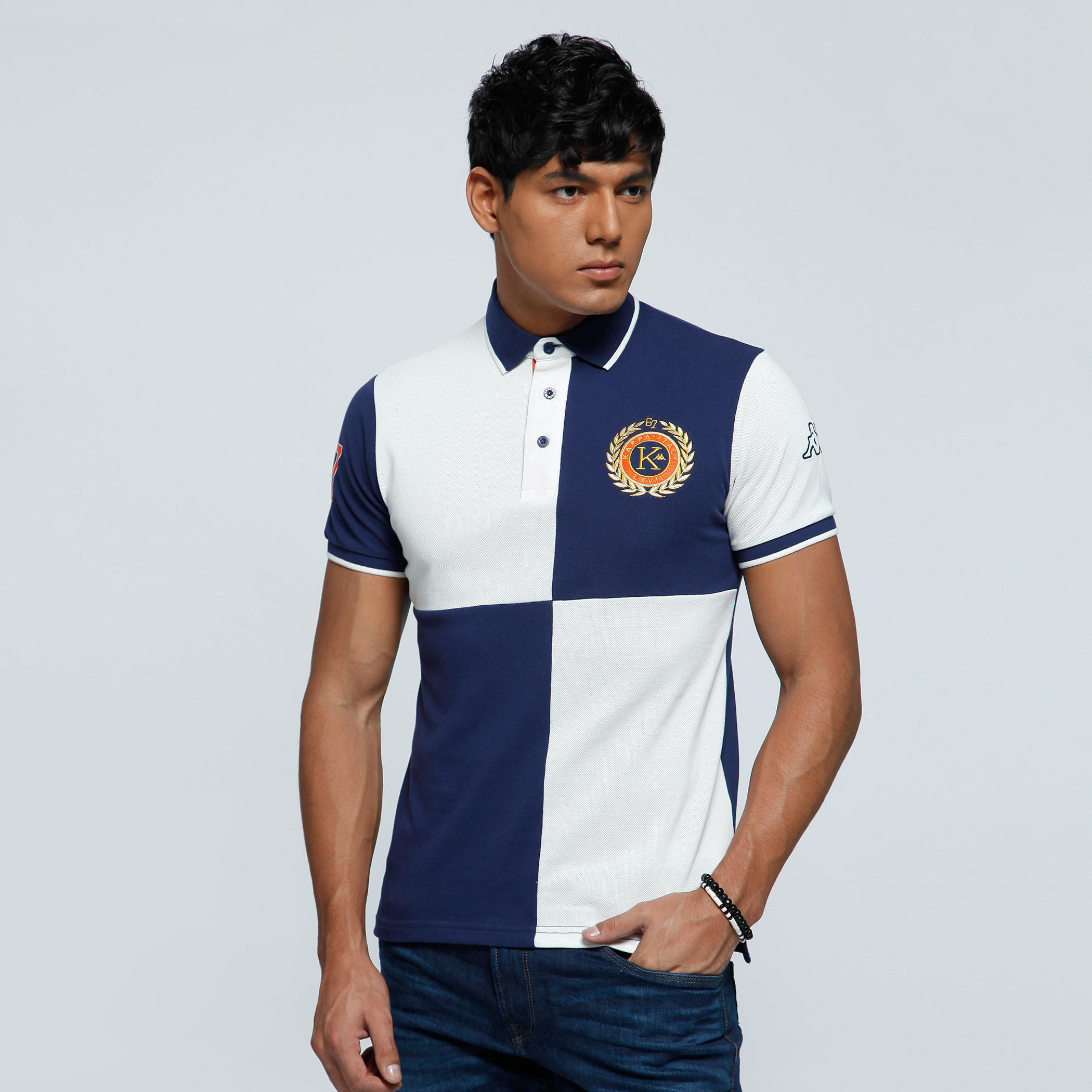 Kappa Printed T-Shirt with Polo Neck and Short Sleeves-men-clothing-tshirtsandpolos-polos-image-1