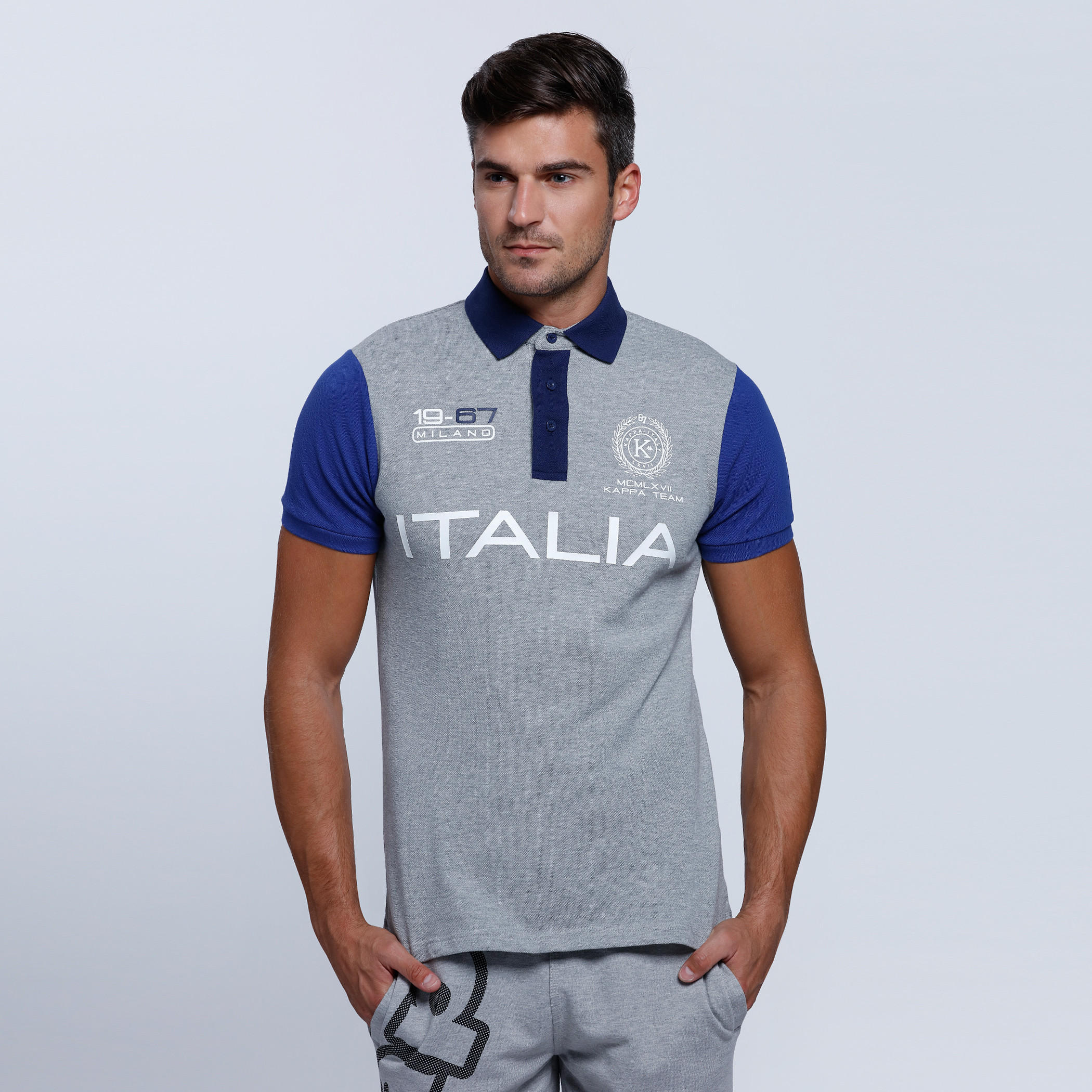 Kappa Printed Polo Neck T-Shirt with Short Sleeves-men-clothing-tshirtsandpolos-polos-image-1