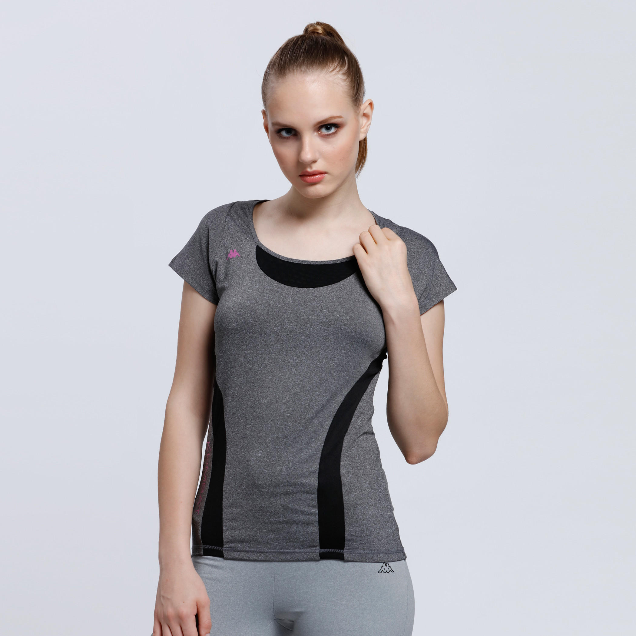 Kappa Round Neck T-Shirt with Short Sleeves-women-clothing-sportswearandactivewear-tshirtsandvests-image-1