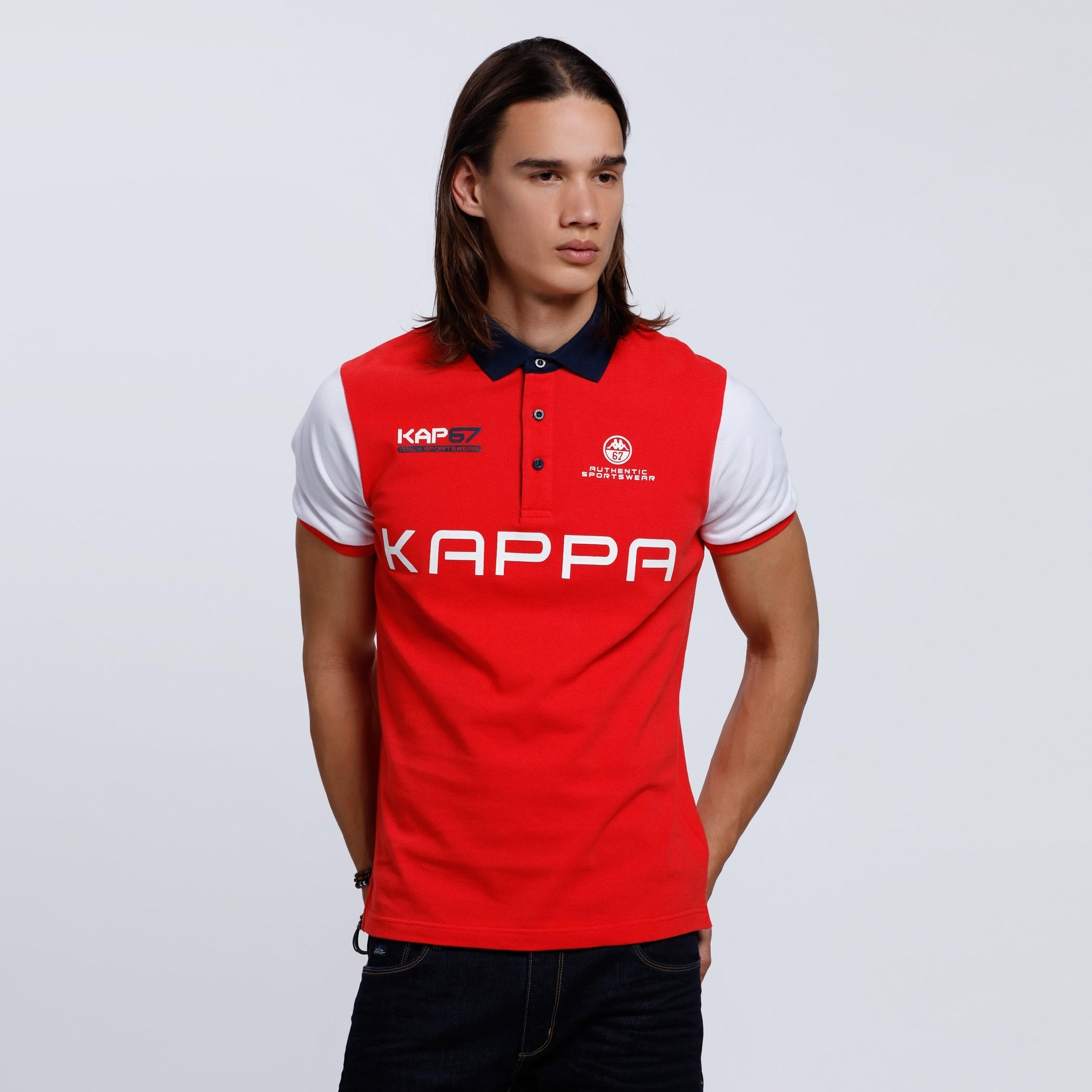 Kappa Printed T-Shirt with Polo Neck and Short Sleeves-men-clothing-sportswearandactivewear-tshirtsandpolos-image-1