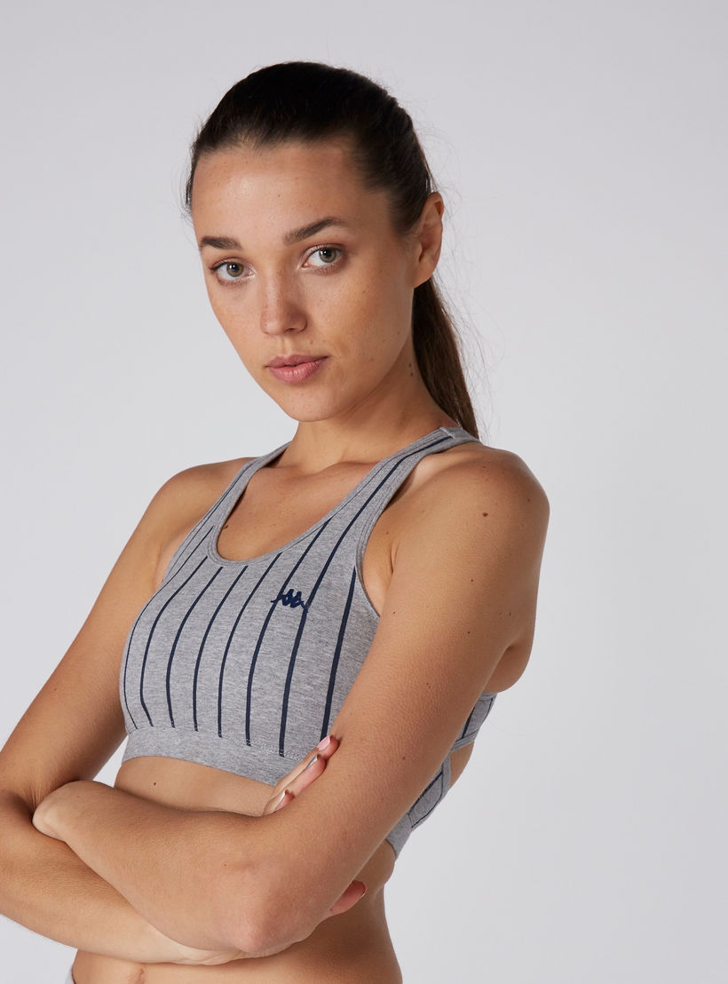 صدريّة رياضية مقلّمة بياقة عميقة من كابا-sports-women-clothing-sportsbras-image-2
