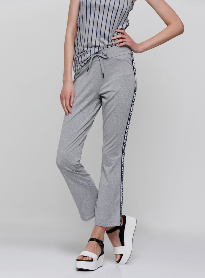 بنطال طويل بخصر مطّاطي مزيّن بشريطة من كابا-women-clothing-sportswearandactivewear-bottoms-image-1