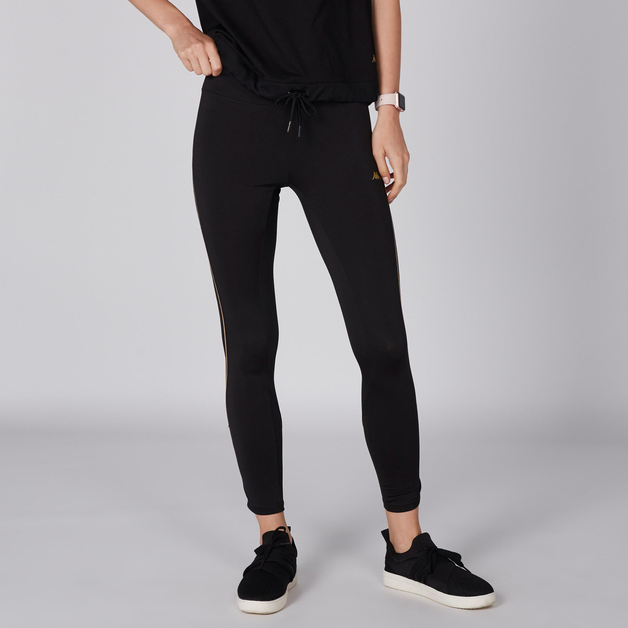 بنطال ليقنز طويل بخصر مطّاطي ورباط من كابا-women-clothing-bottoms-leggings-image-1