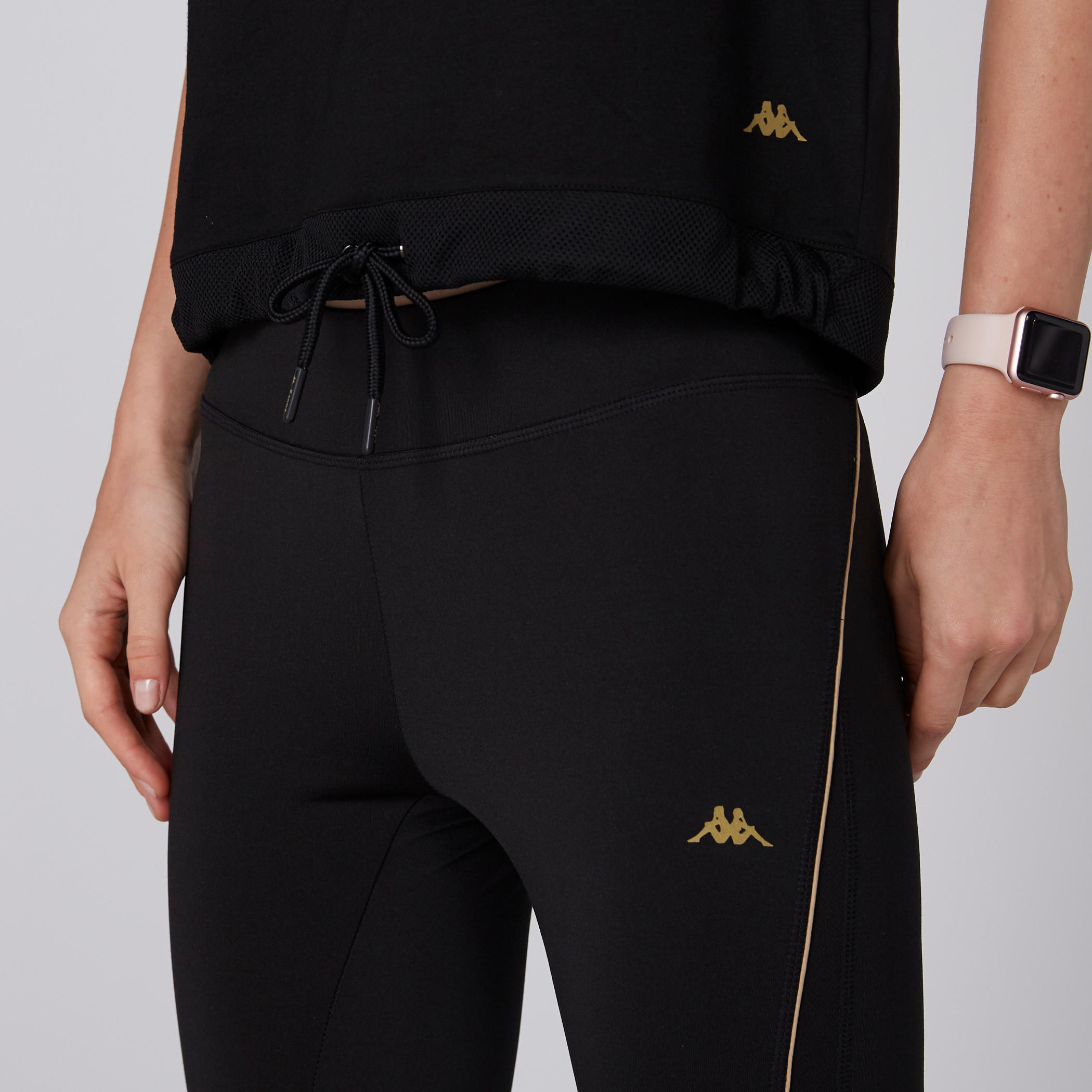 بنطال ليقنز طويل بخصر مطّاطي ورباط من كابا-women-clothing-bottoms-leggings-image-2