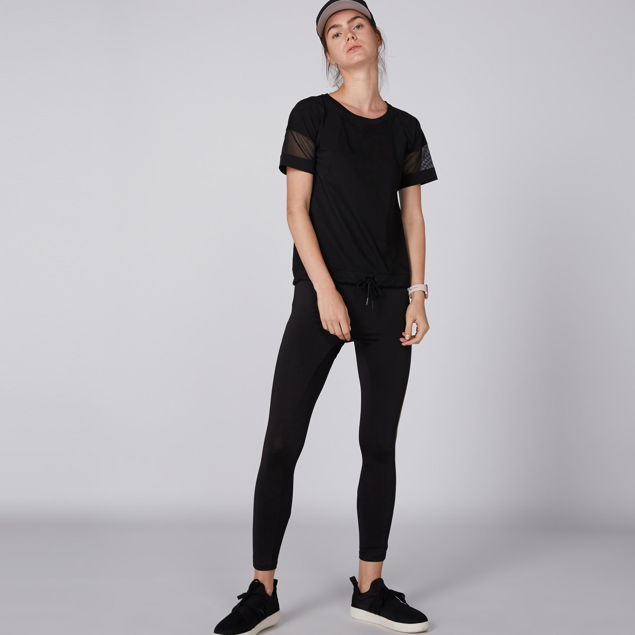 بنطال ليقنز طويل بخصر مطّاطي ورباط من كابا-women-clothing-bottoms-leggings-image-4