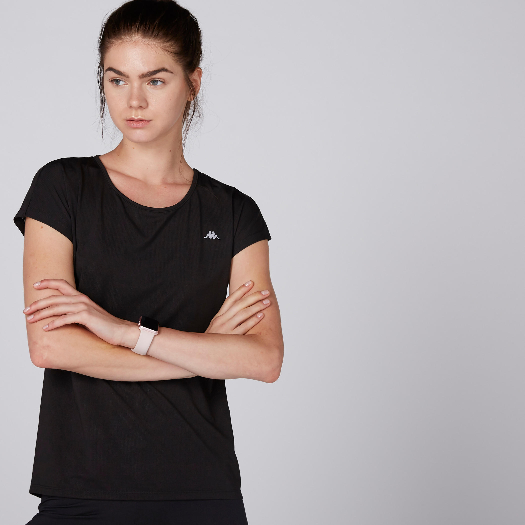 Kappa Round Neck T-Shirt with Cap Sleeves-women-clothing-sportswearandactivewear-tshirtsandvests-image-1