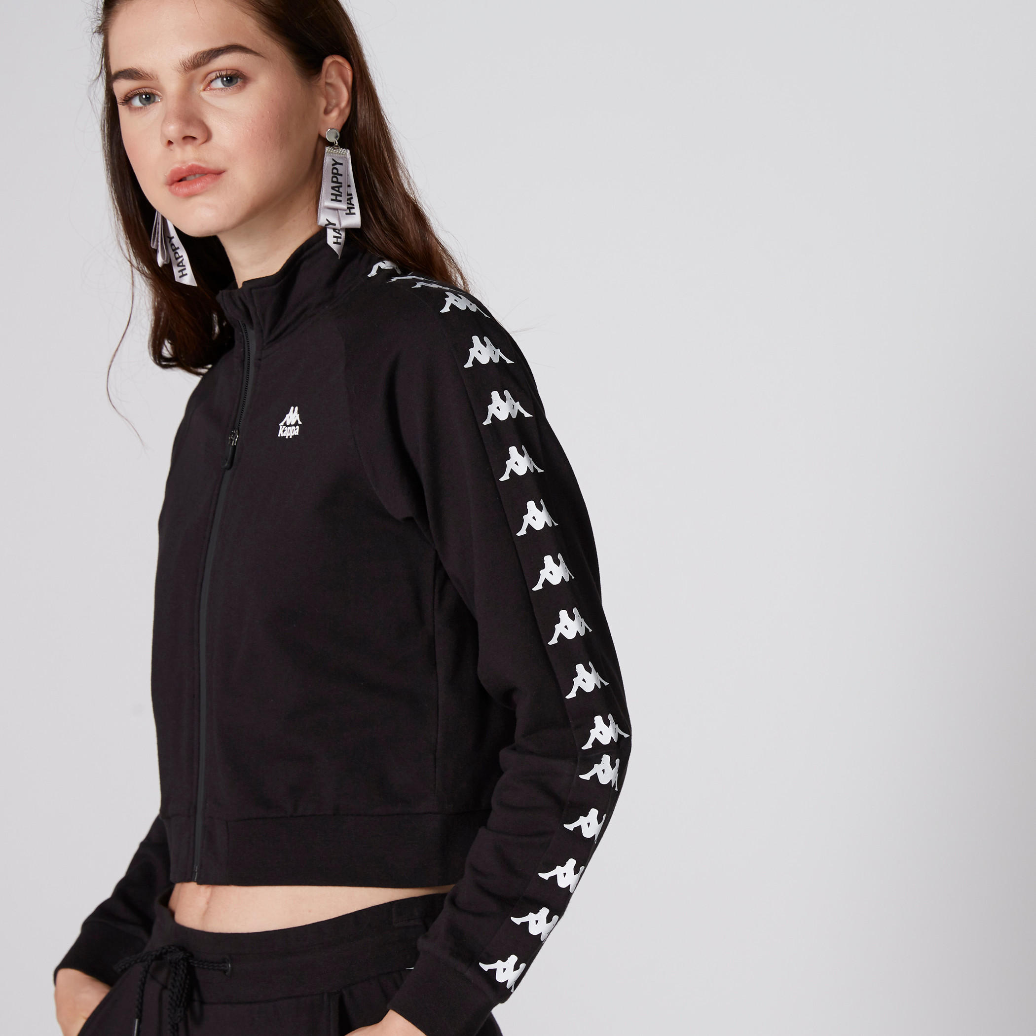 Kappa Long Sleeves Bomber Jacket with Zip Closure and Tape Detail-women-clothing-sportswearandactivewear-coatsandjackets-jackets-image-1