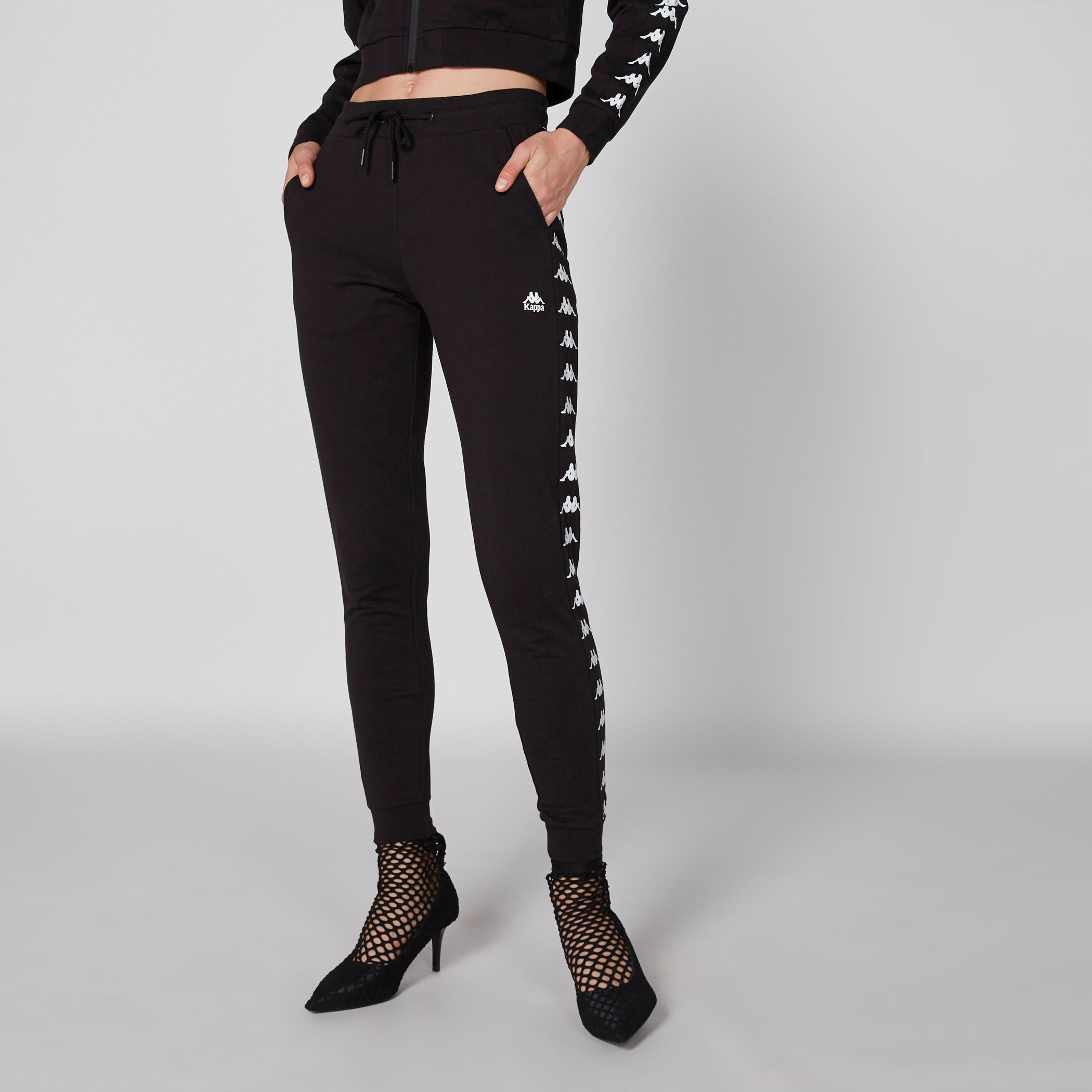 بنطال رياضي طويل بخصر مطاطي من كابا-women-clothing-bottoms-joggers-image-4