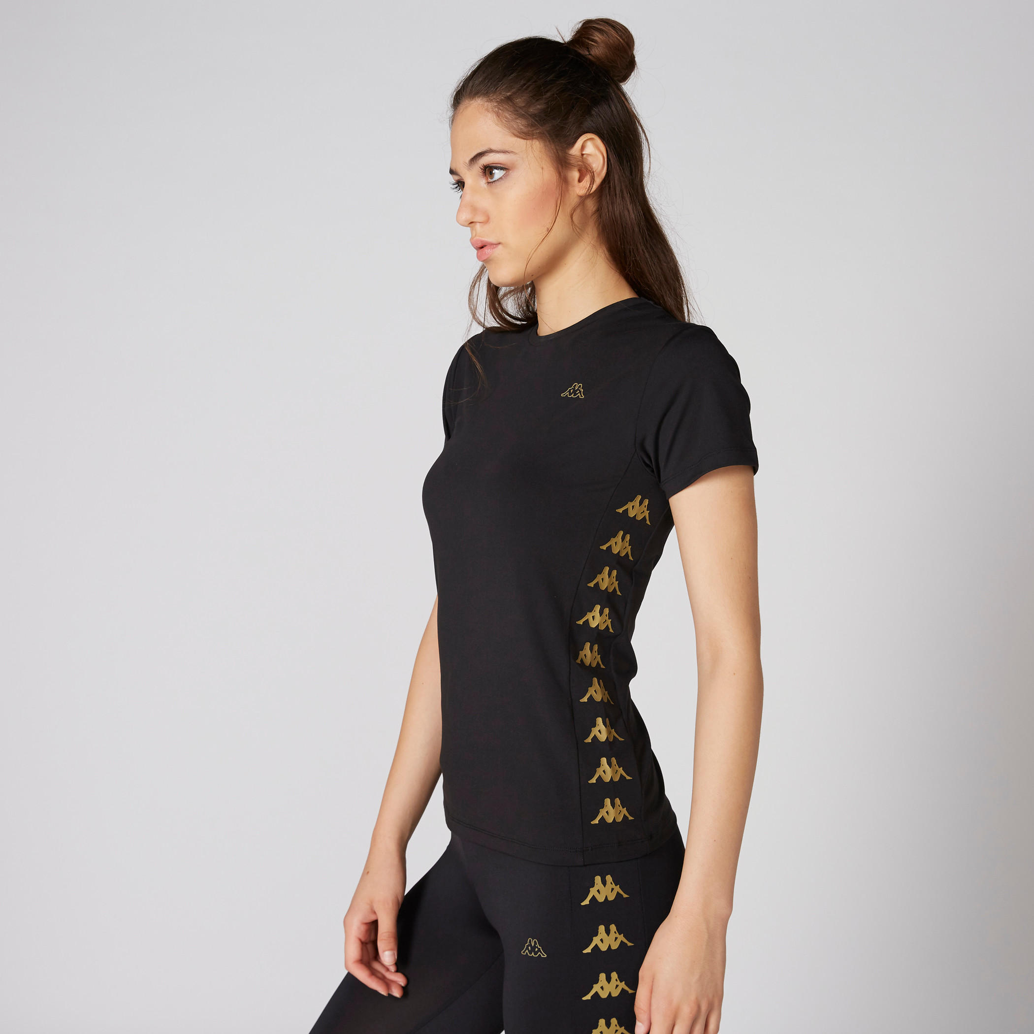 Kappa Round Neck T-Shirt with Short Sleeves and Tape Detail-women-clothing-tshirts-image-1