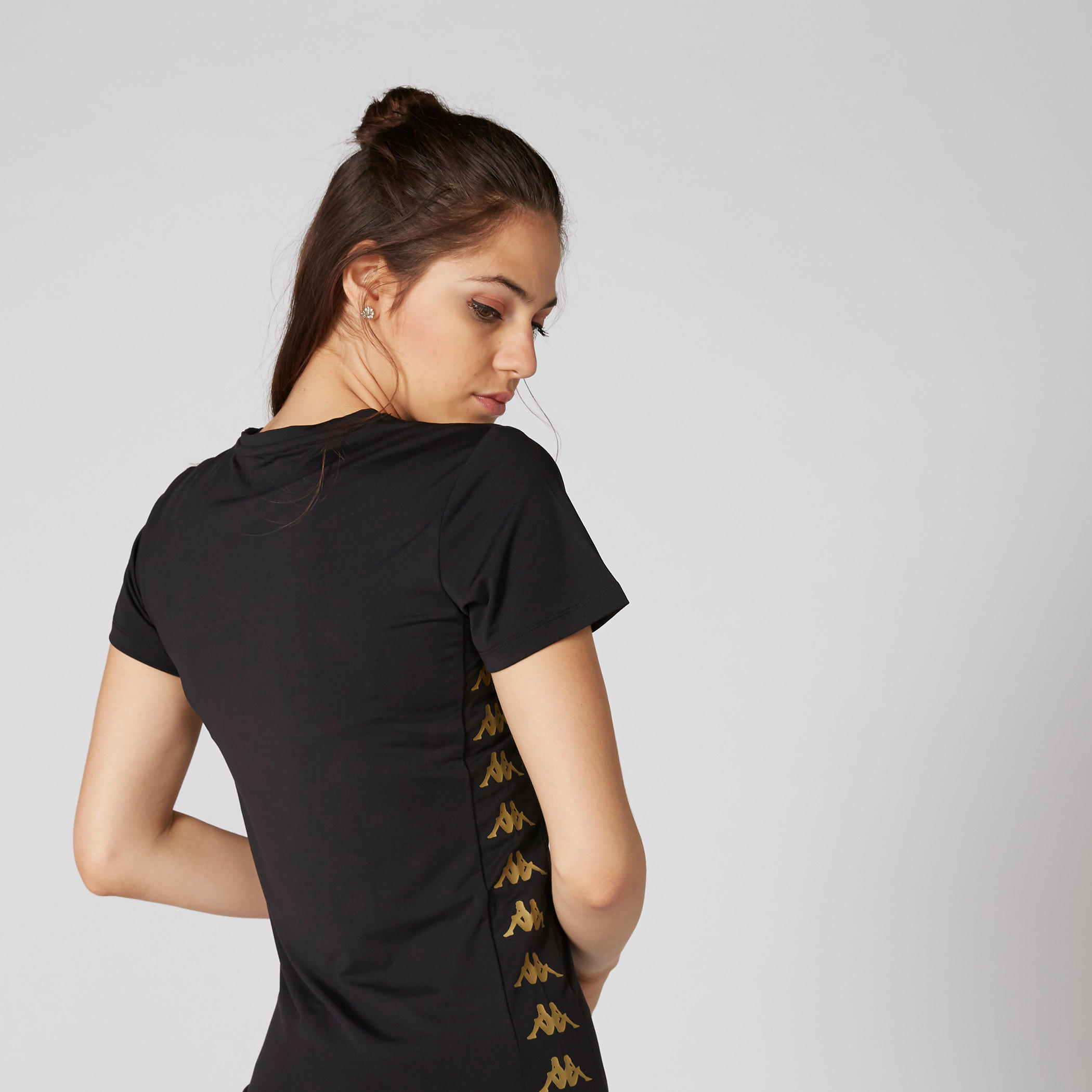 Kappa Round Neck T-Shirt with Short Sleeves and Tape Detail-women-clothing-tshirts-image-2