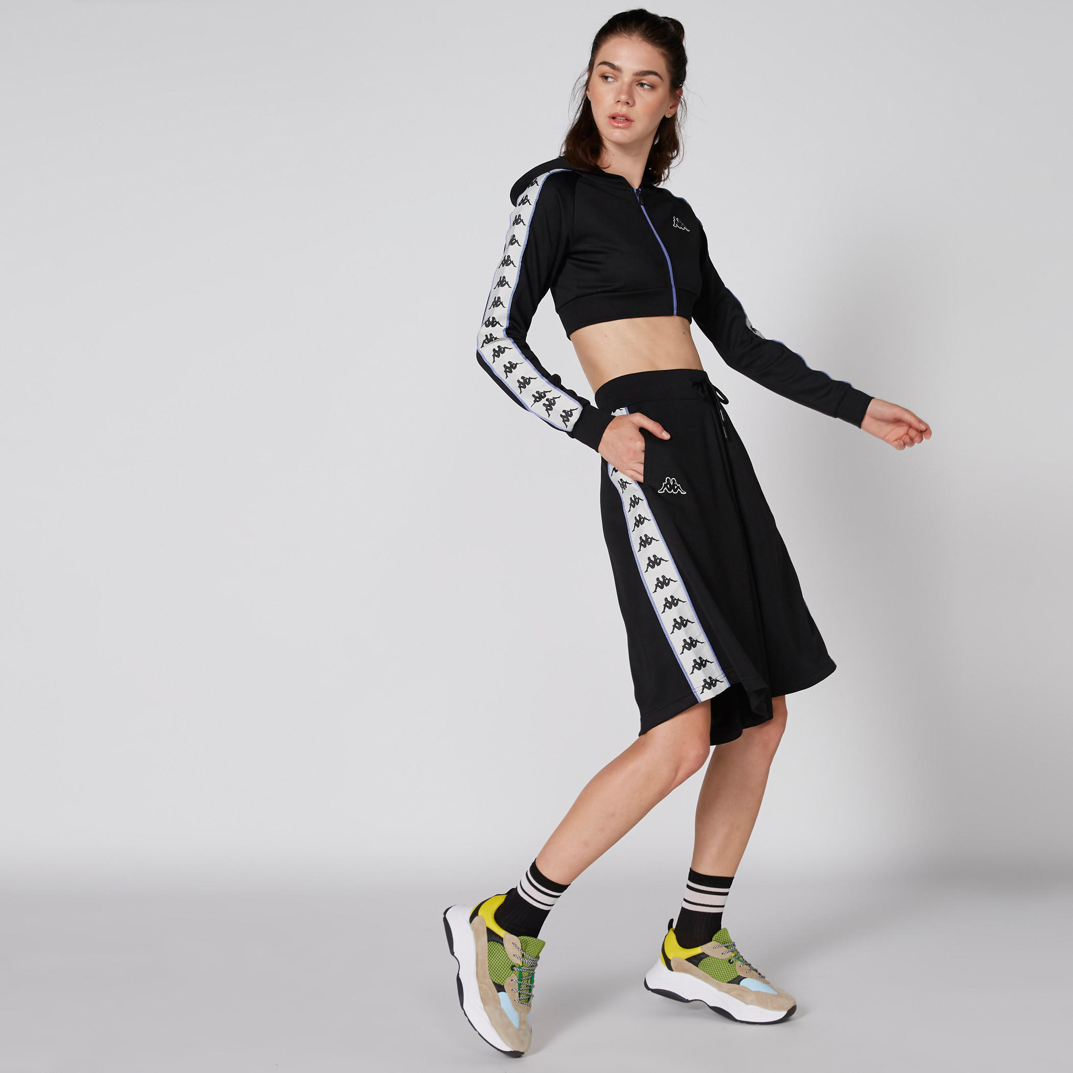 Kappa Shorts with Elasticised Waistband and Tape Detail-women-clothing-sportswearandactivewear-bottoms-image-1